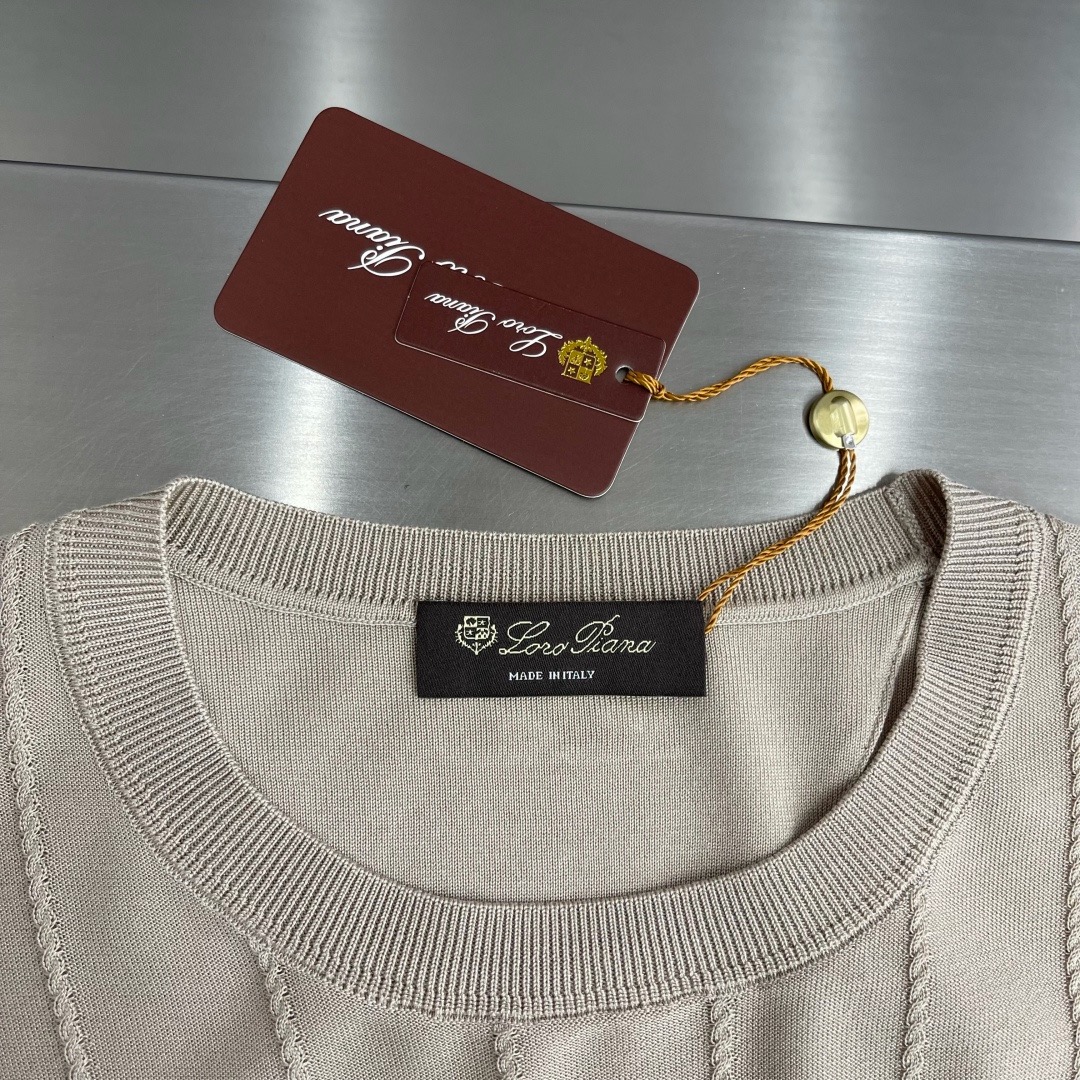 Loro Piana Textured Tencel-Linen Knit T-Shirt product image 3 thumbnail