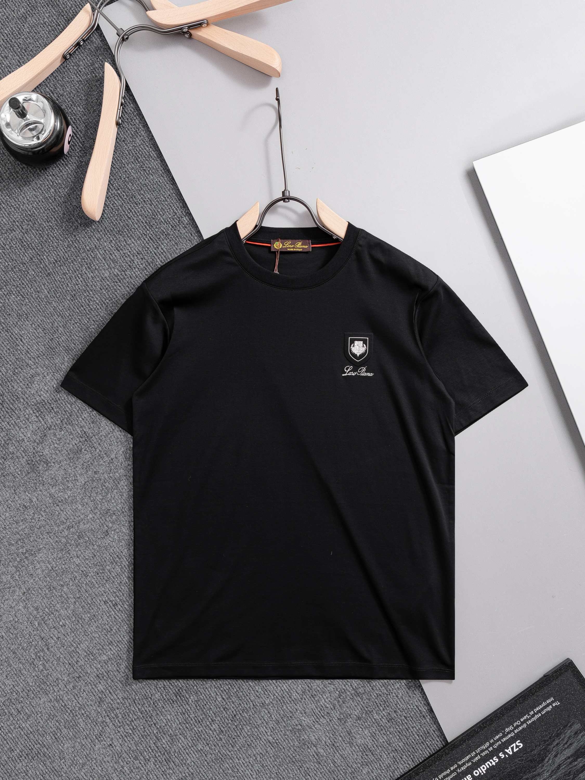 Loro Piana Crest Embroidered Mercerized Cotton T-Shirt
