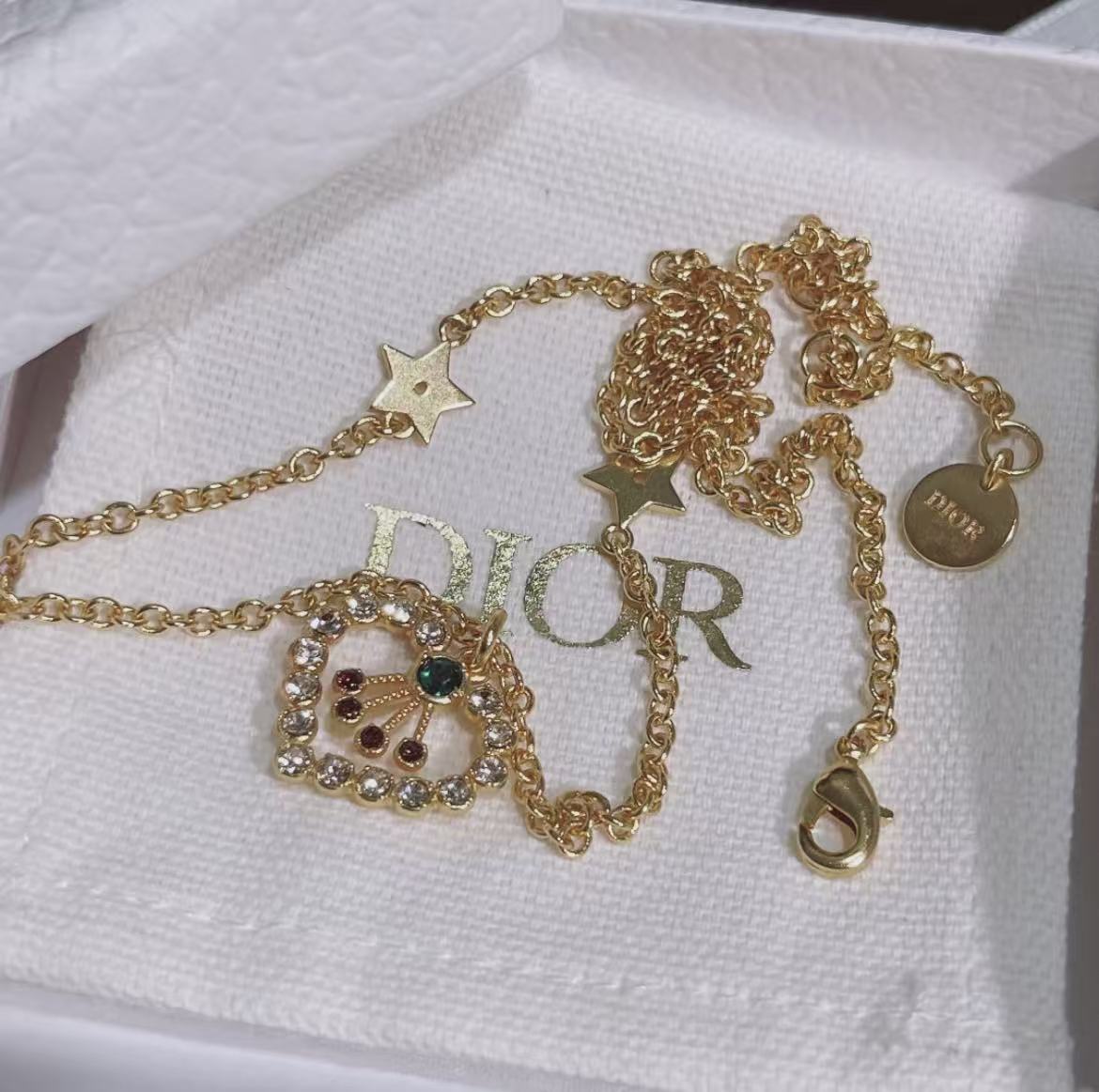 Dior in Heart Lights Multicolor Crystal Heart Necklace product image 2 thumbnail