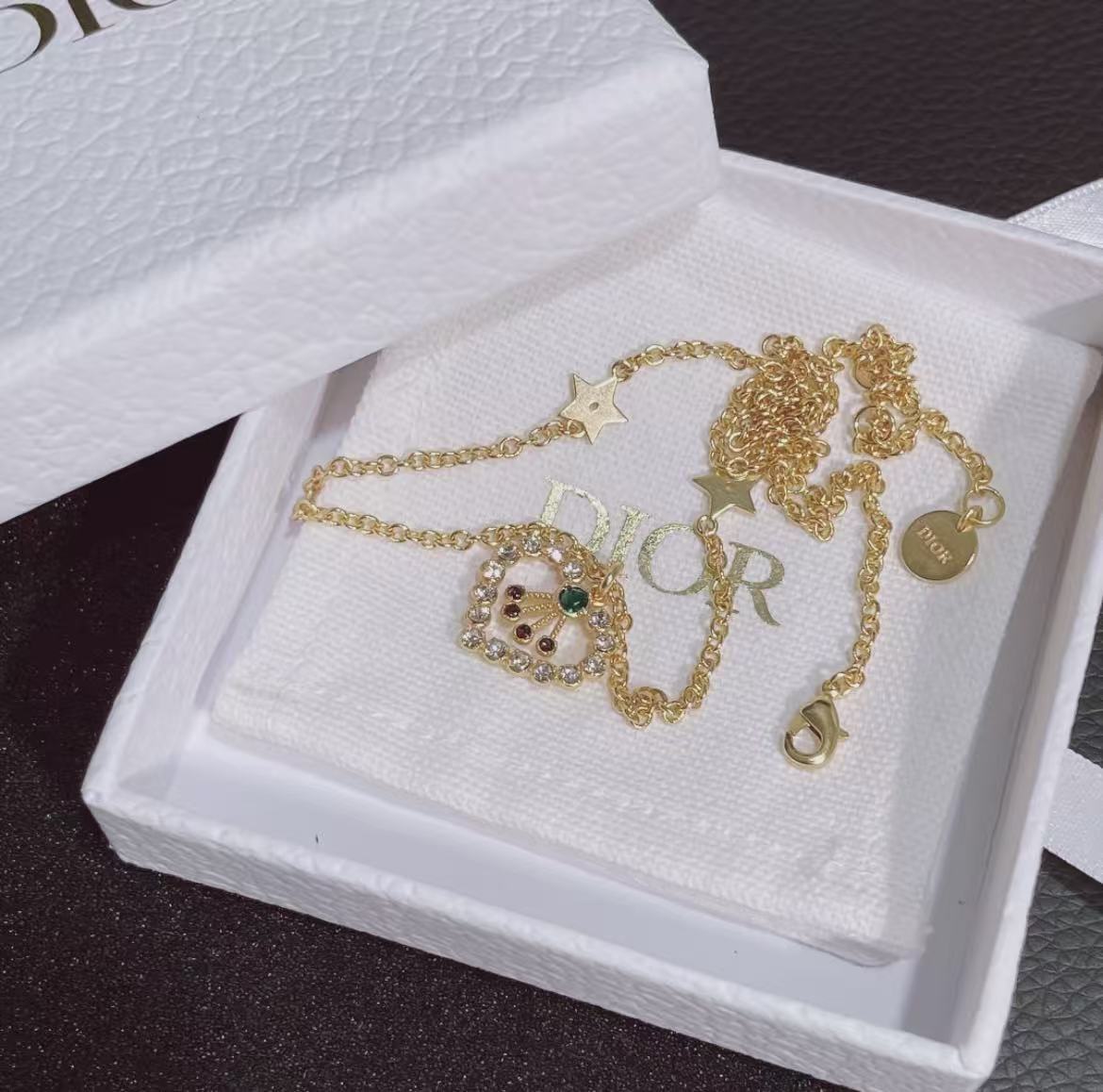 Dior in Heart Lights Multicolor Crystal Heart Necklace product image 3 thumbnail
