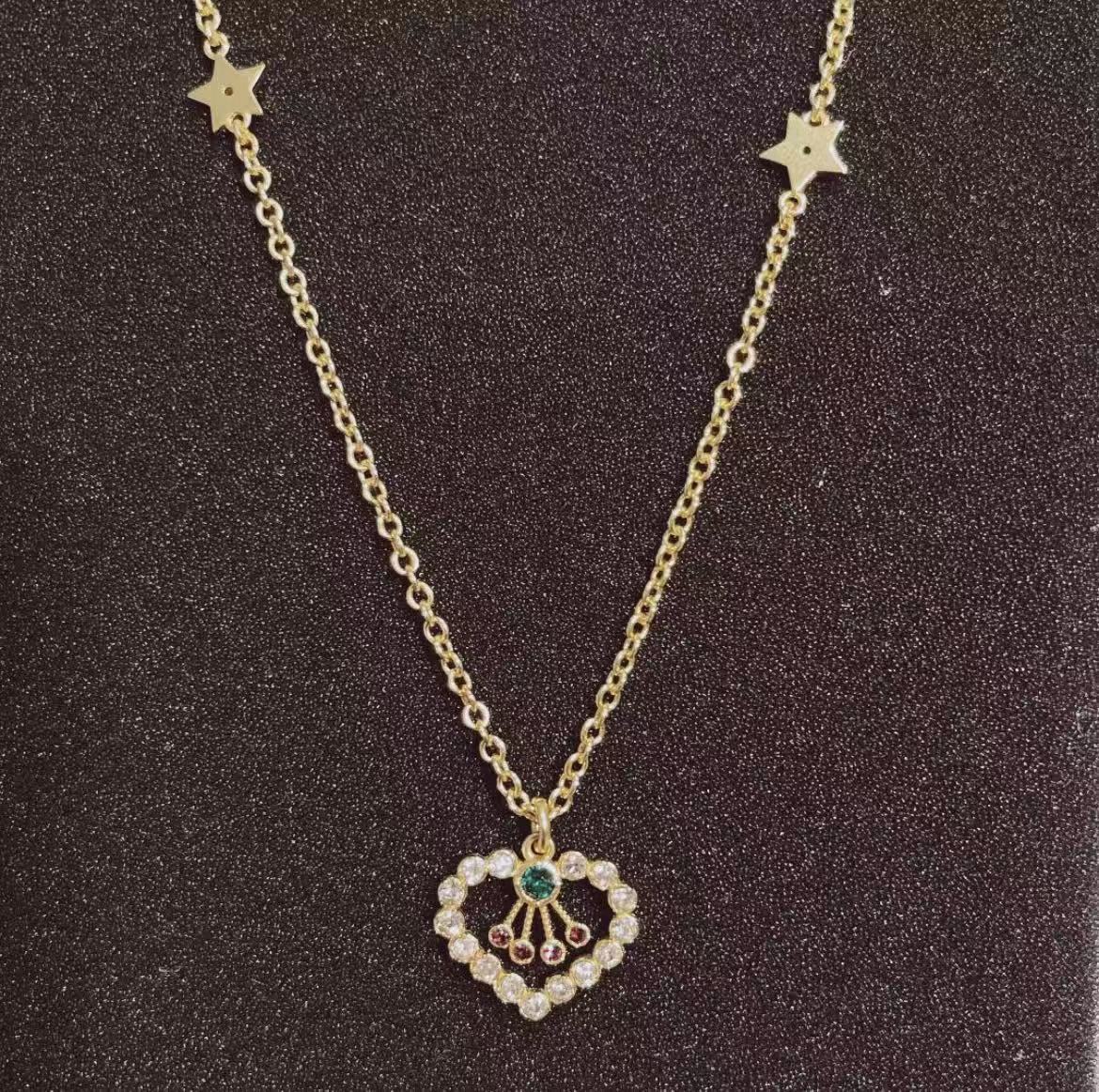 Dior in Heart Lights Multicolor Crystal Heart Necklace product image 4 thumbnail