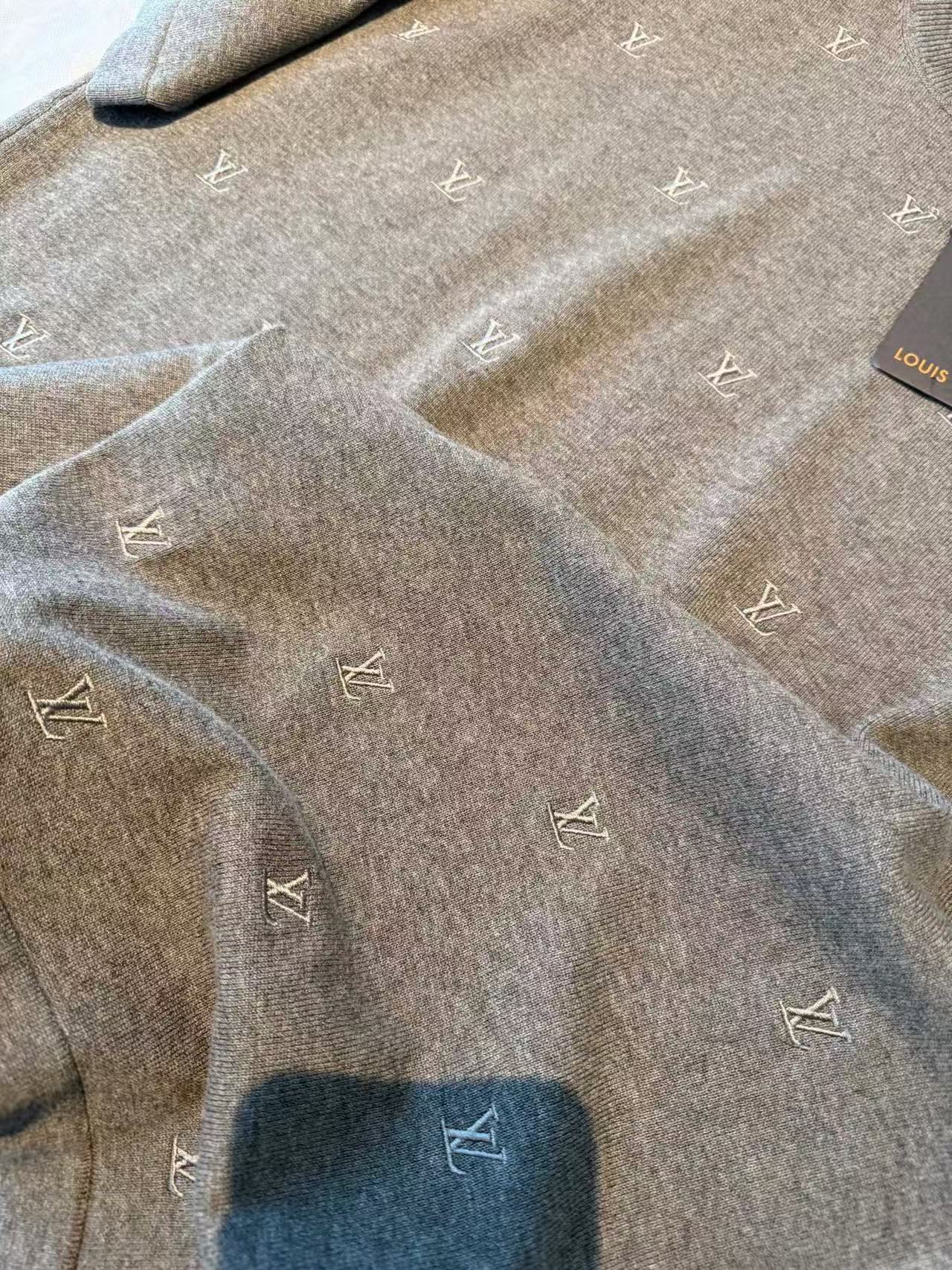 Louis Vuitton All-Over Tonal LV Embroidered Knit T-Shirt product image 6 thumbnail