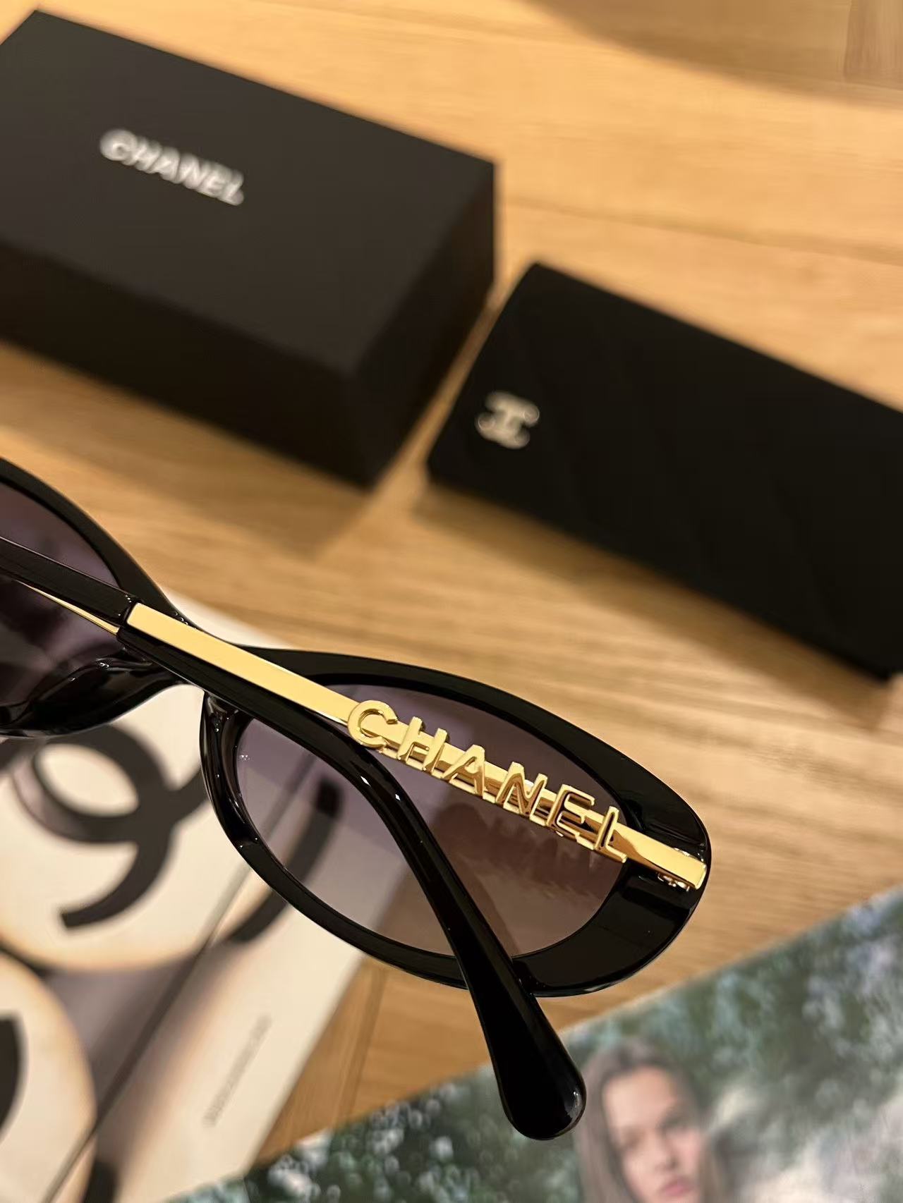 Chanel Vintage Oval Cat-Eye Acetate Sunglasses product image 3 thumbnail