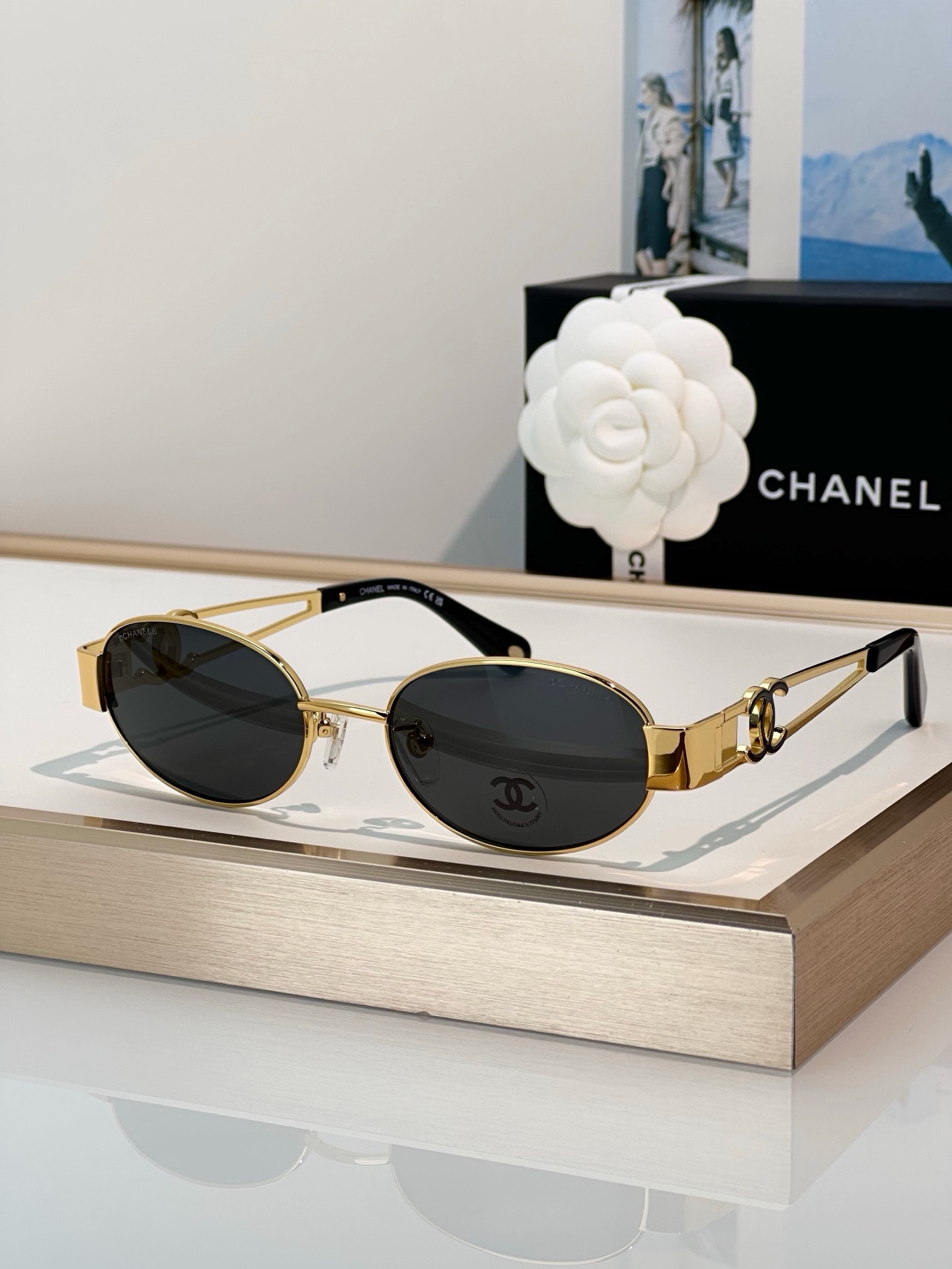 Chanel Oval Metal Double C Sunglasses product image 2 thumbnail