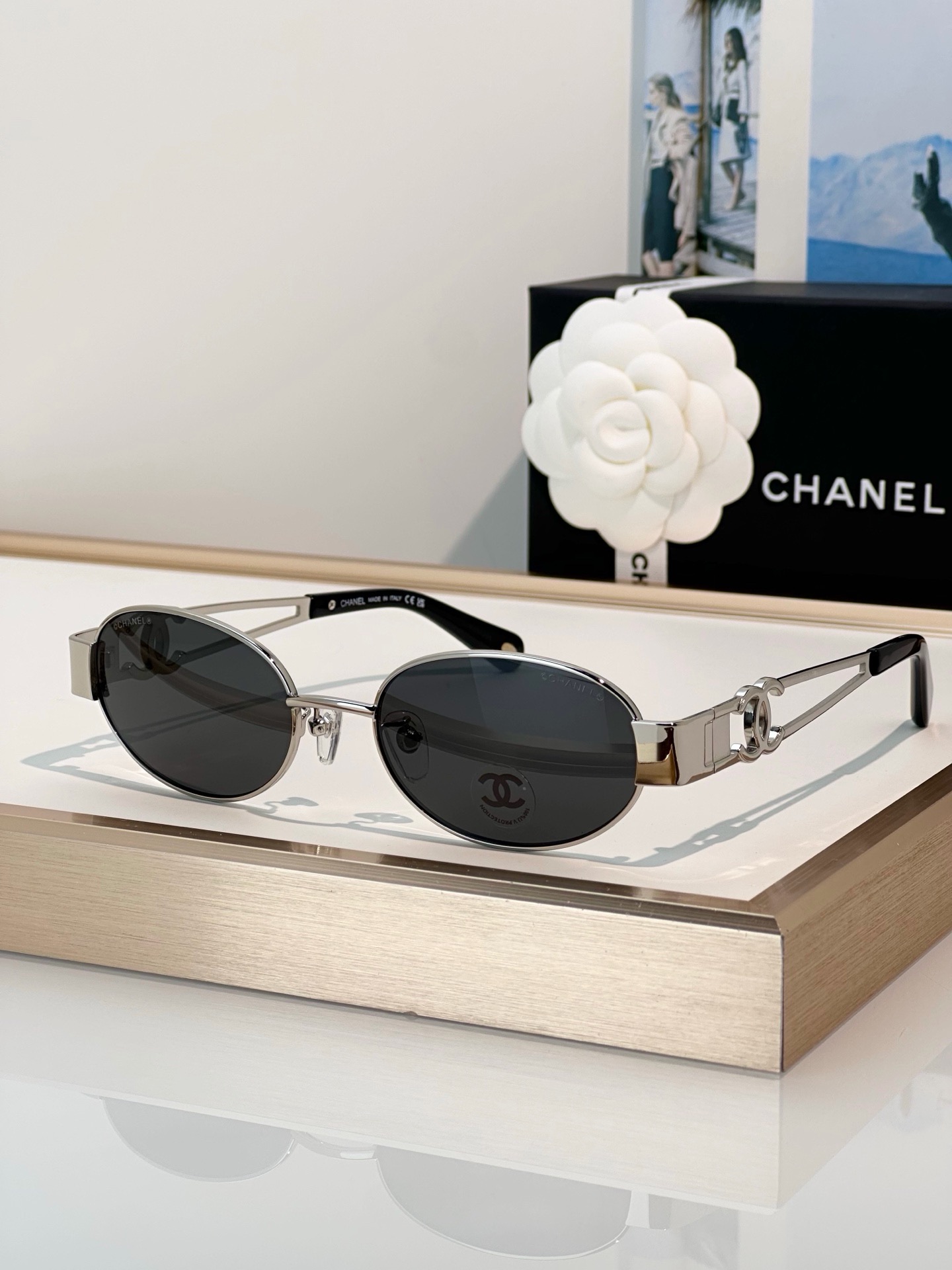 Chanel Oval Metal Double C Sunglasses product image 4 thumbnail