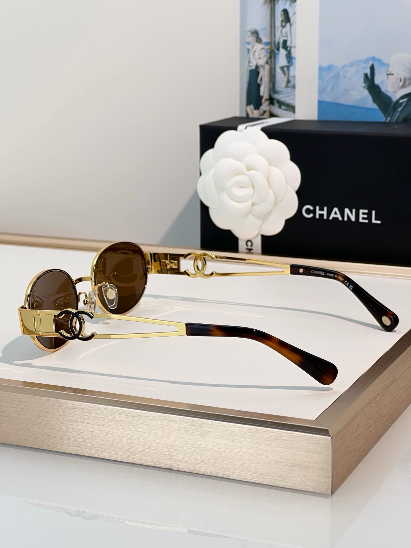 Chanel Oval Metal Double C Sunglasses product image 5 thumbnail