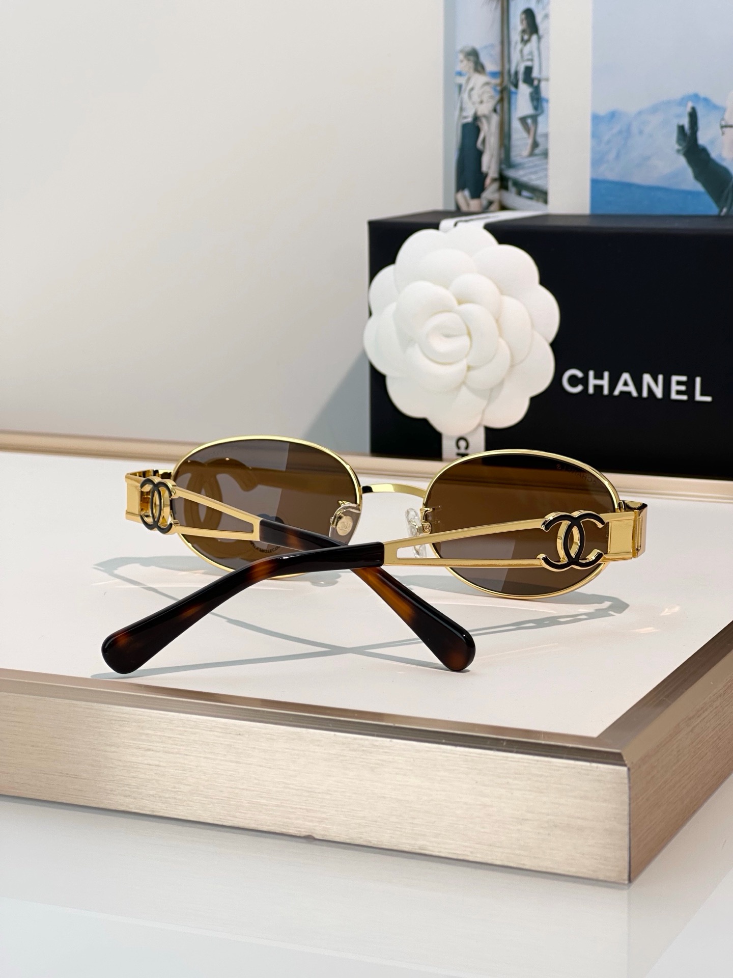 Chanel Oval Metal Double C Sunglasses product image 6 thumbnail