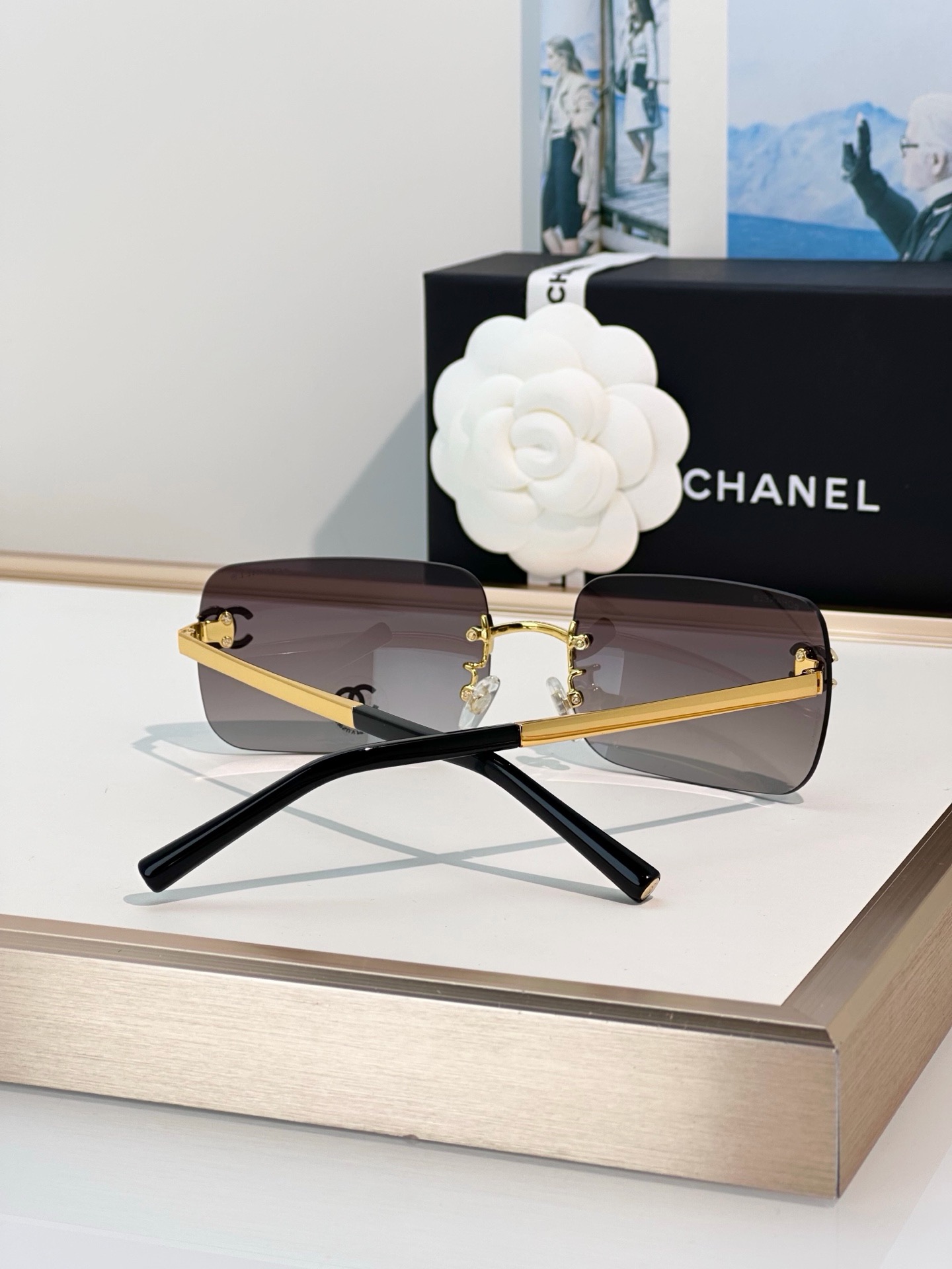 Chanel Rimless Square Gradient Sunglasses product image 3 thumbnail