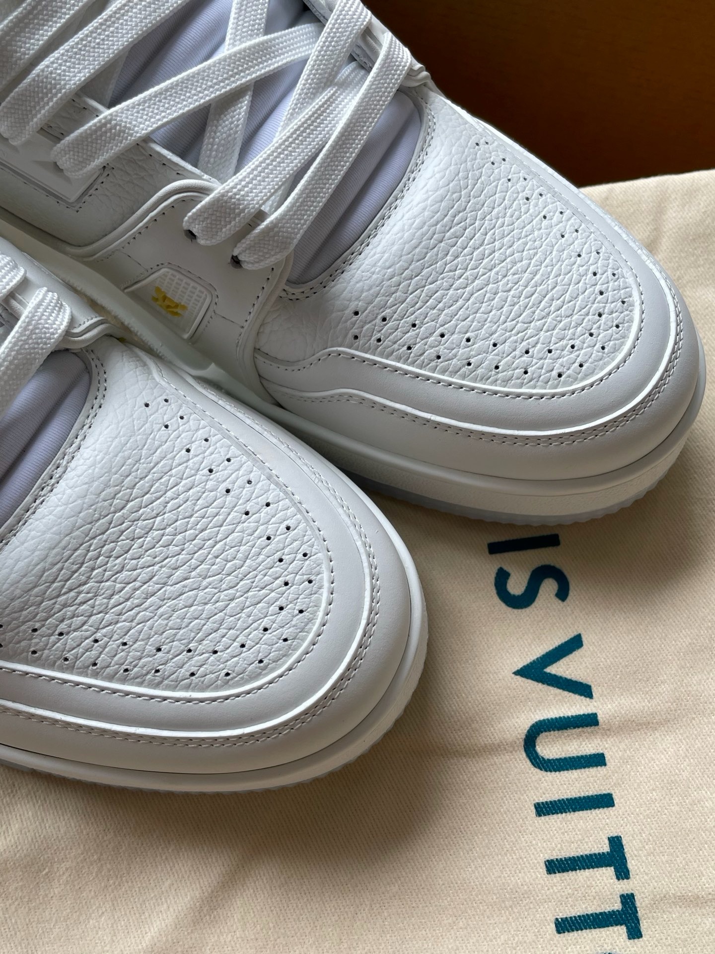 Louis Vuitton Trainer Floral Embroidered Grained Calf Leather Low-Top Sneakers product image 3 thumbnail