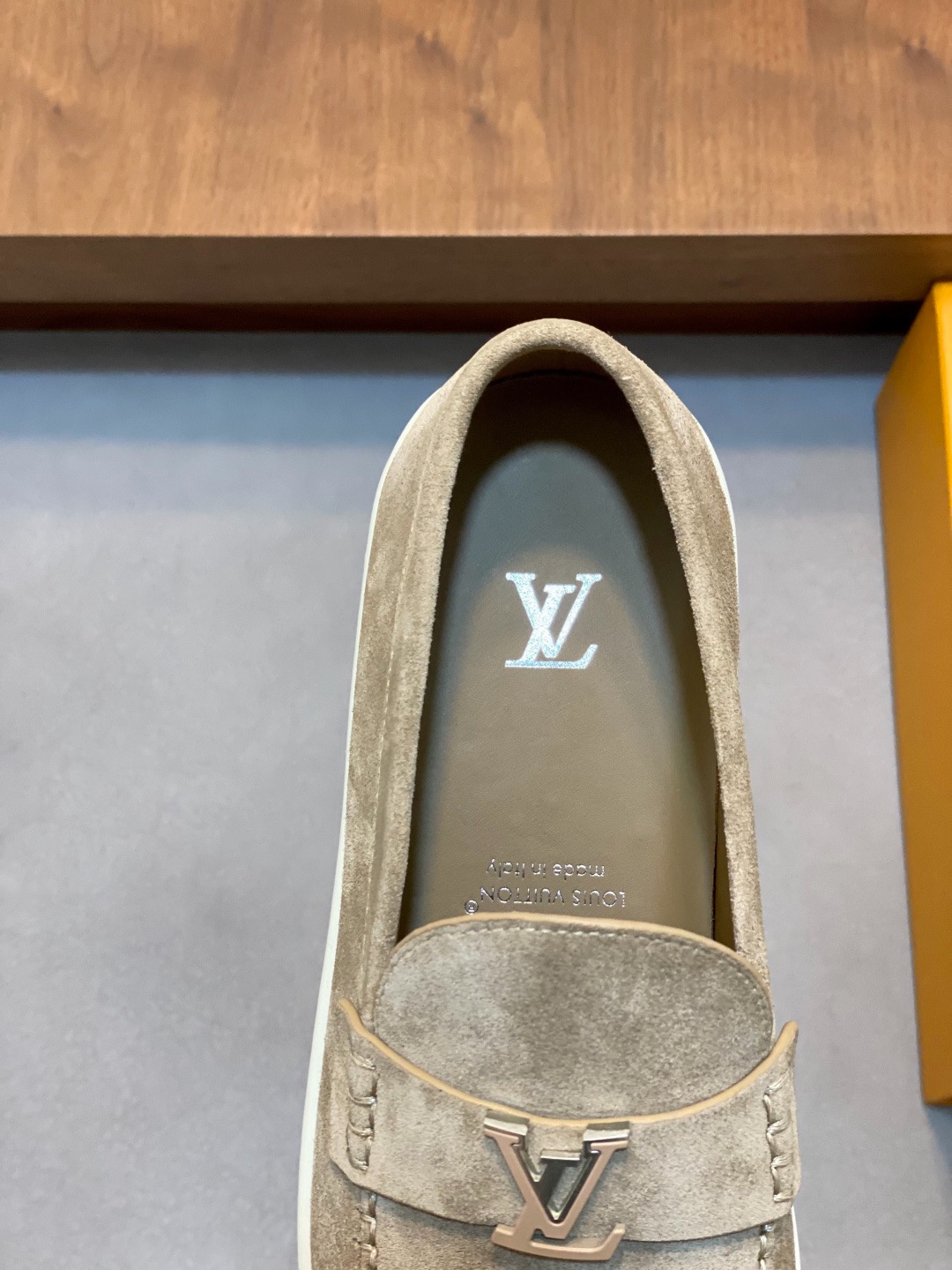 Louis Vuitton Taupe Suede LV Buckle Casual Loafers product image 4 thumbnail