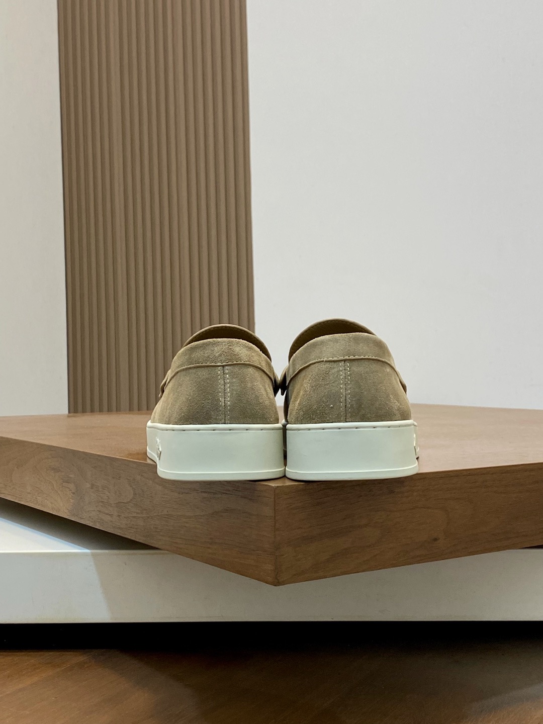 Louis Vuitton Taupe Suede LV Buckle Casual Loafers product image 5 thumbnail