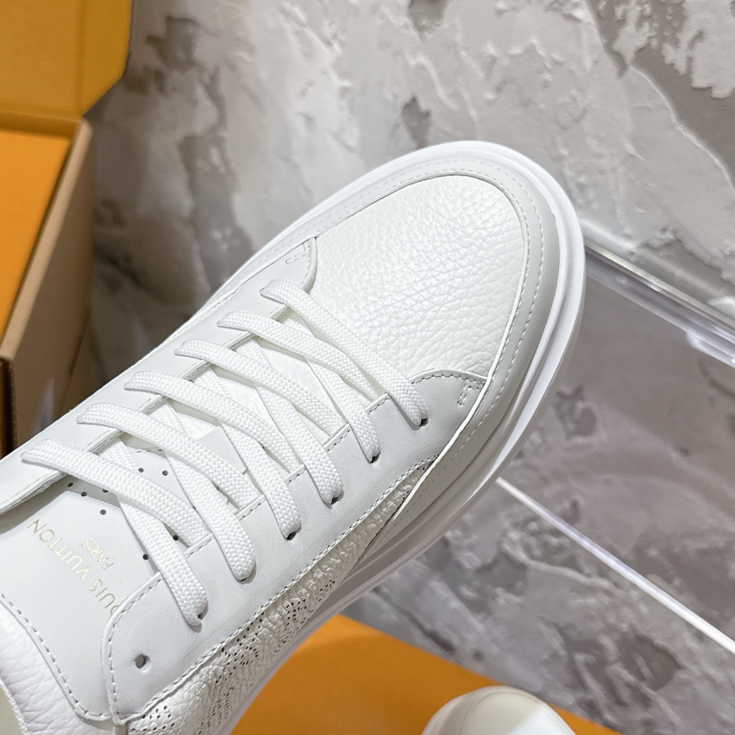 Louis Vuitton Trainer White Monogram Perforated Leather Low-Top Sneakers product image 3 thumbnail