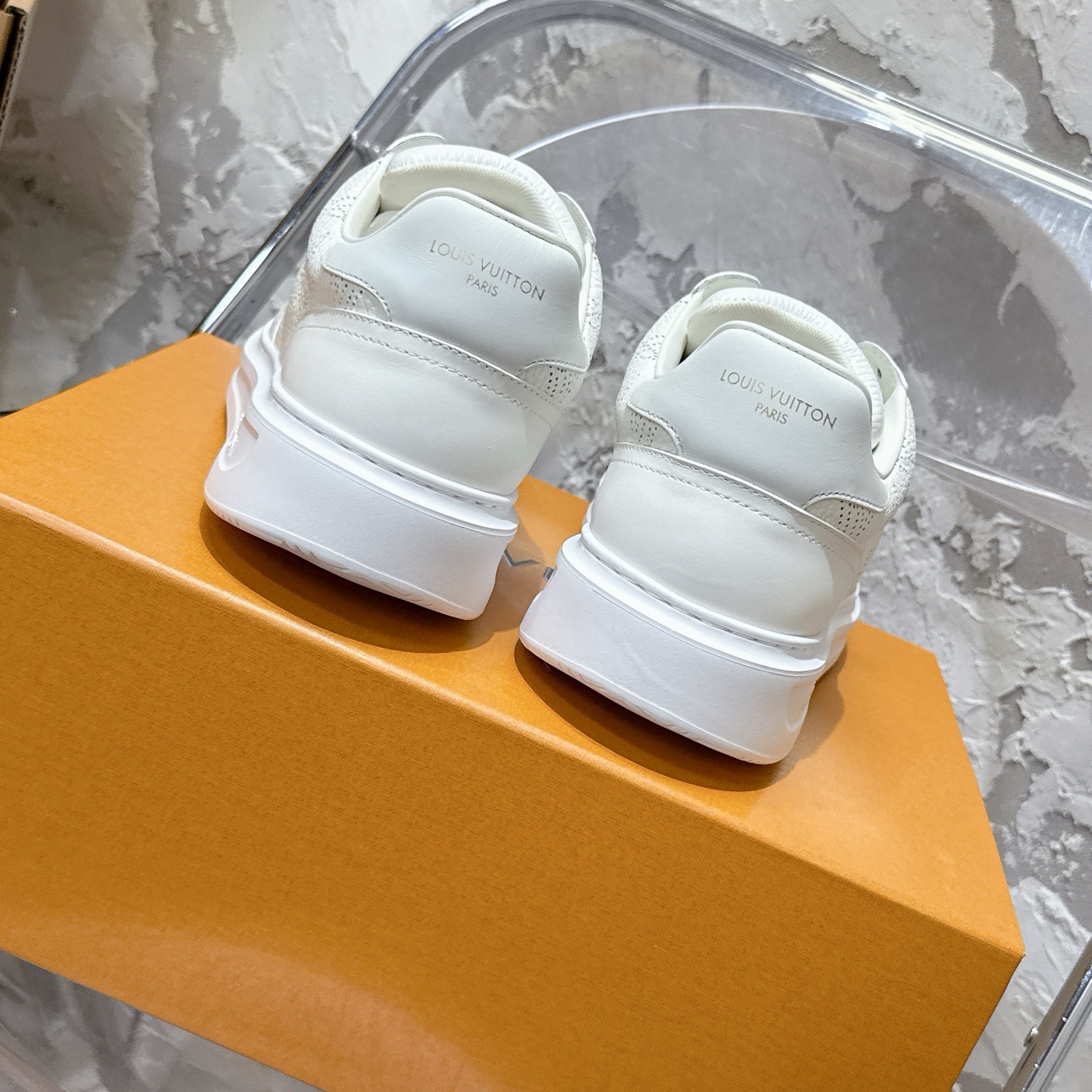 Louis Vuitton Trainer White Monogram Perforated Leather Low-Top Sneakers product image 5 thumbnail