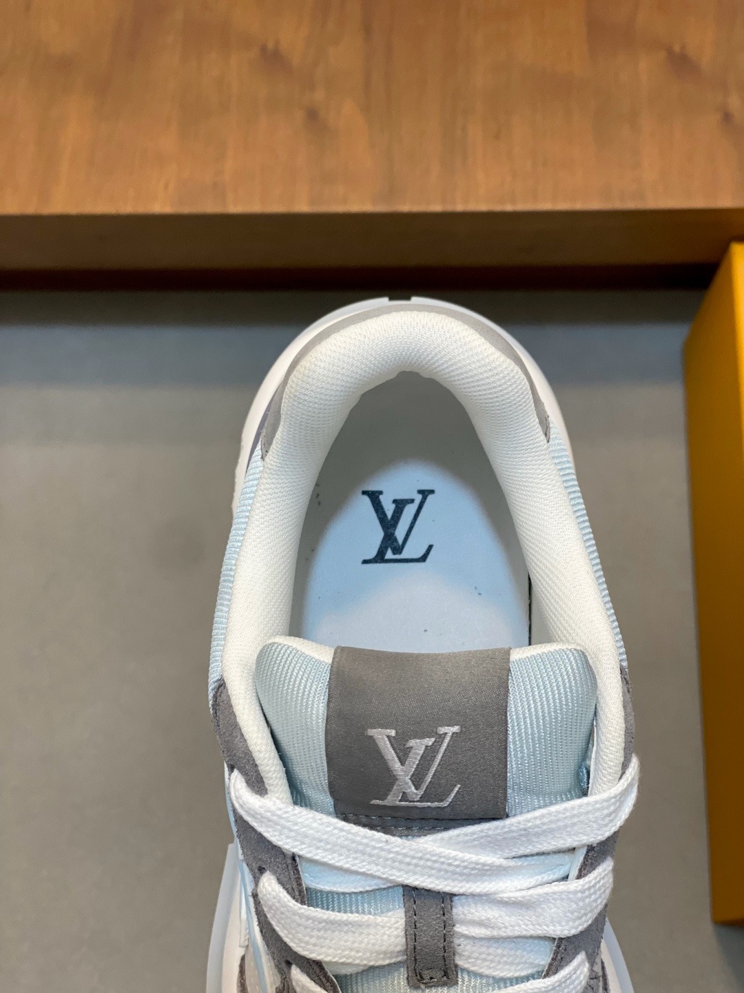 Louis Vuitton Run Away Grey Suede & Light Blue Knit Low-Top Sneakers product image 4 thumbnail