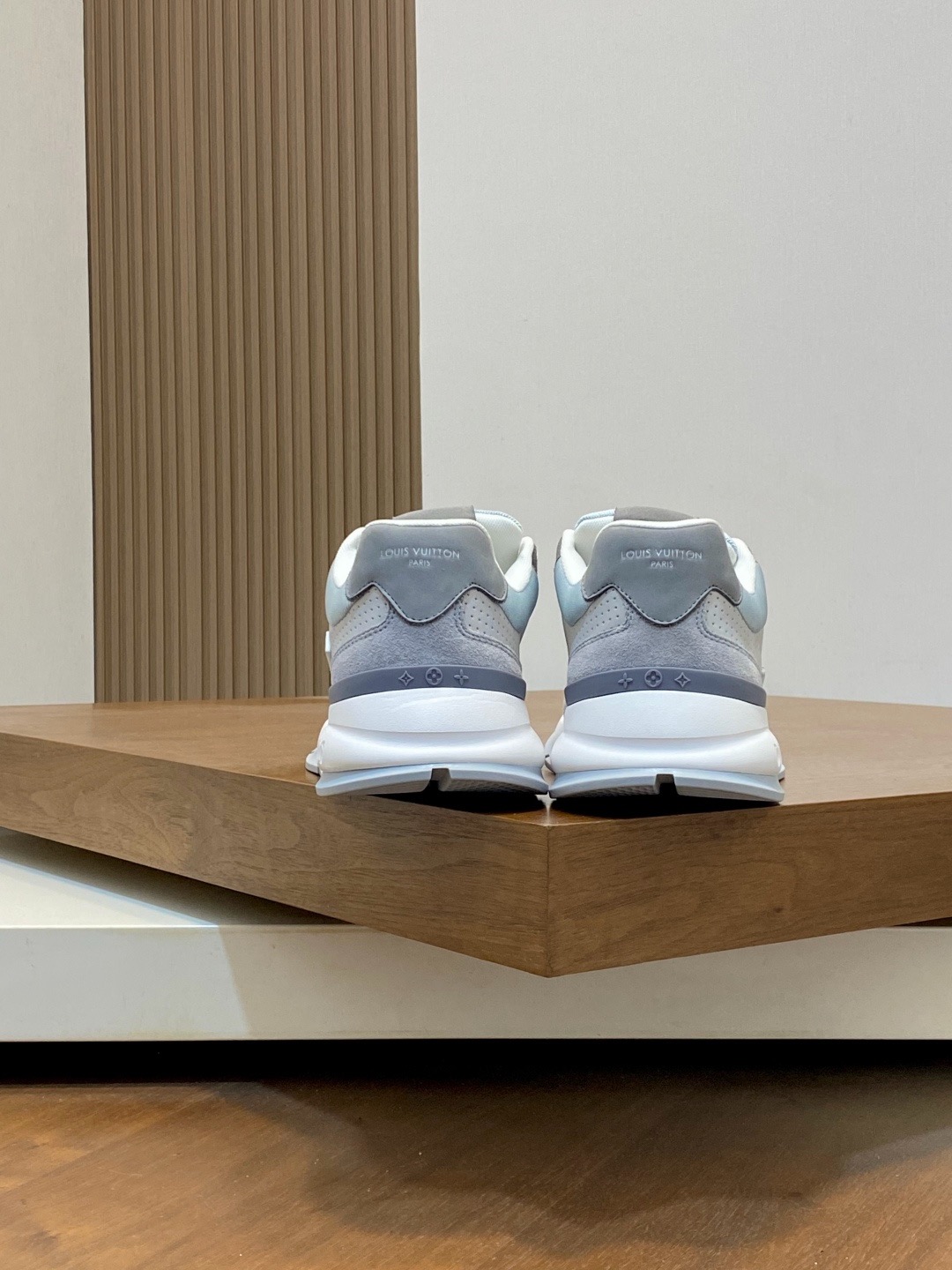 Louis Vuitton Run Away Grey Suede & Light Blue Knit Low-Top Sneakers product image 5 thumbnail