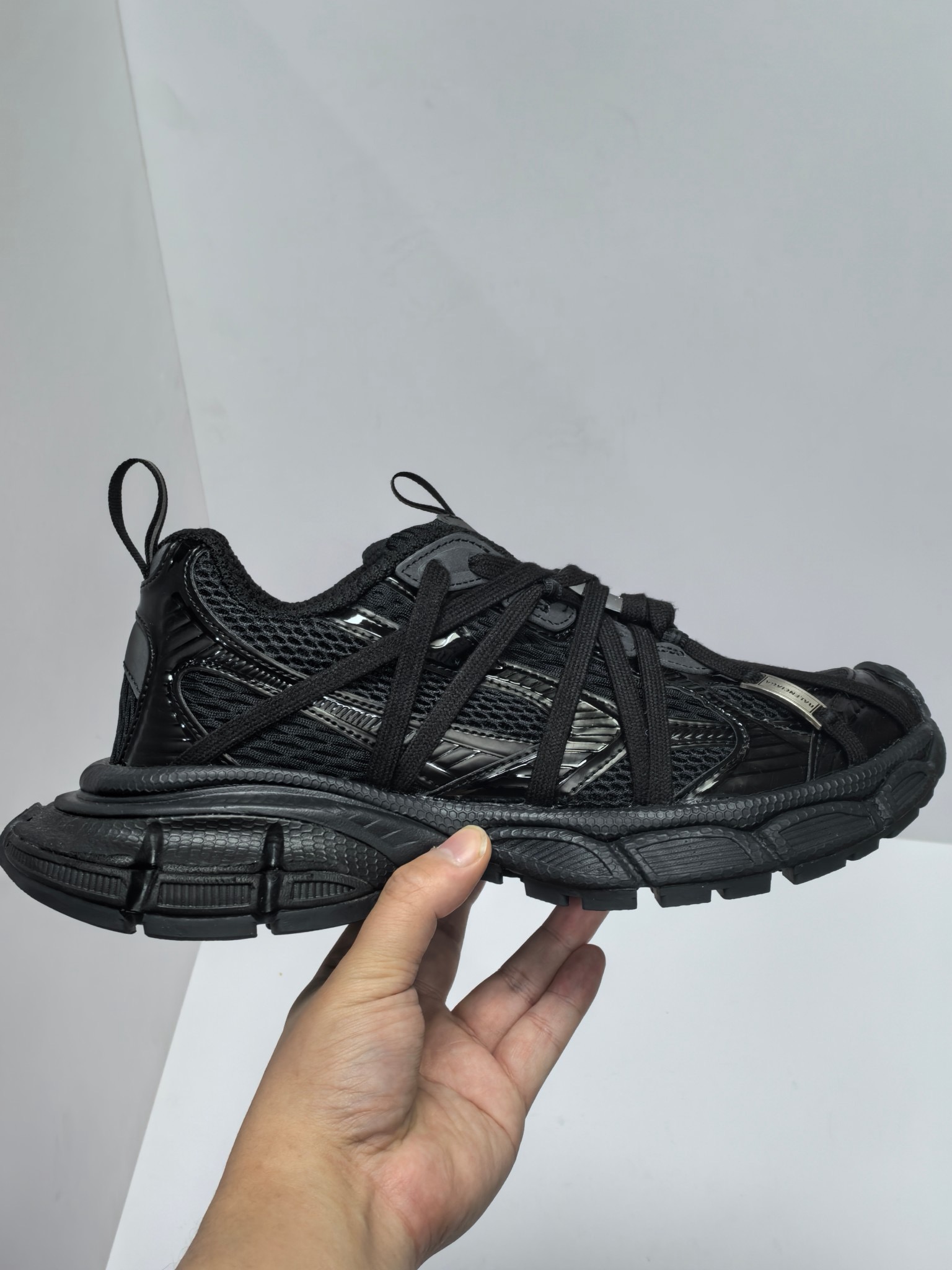 Balenciaga 3XL All-Black Technical Mesh Trail Sneakers product image 2 thumbnail
