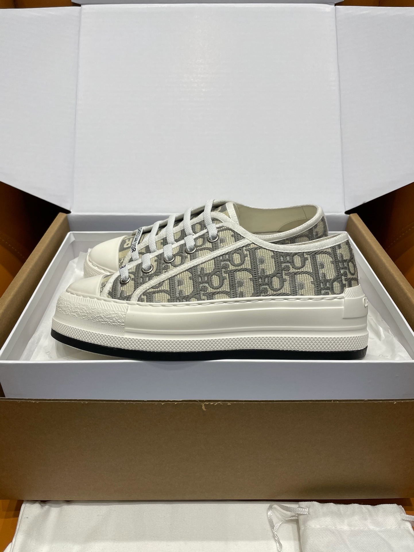 Christian Dior Walk'n'Dior Grey Oblique Jacquard Platform Sneakers product image 4 thumbnail