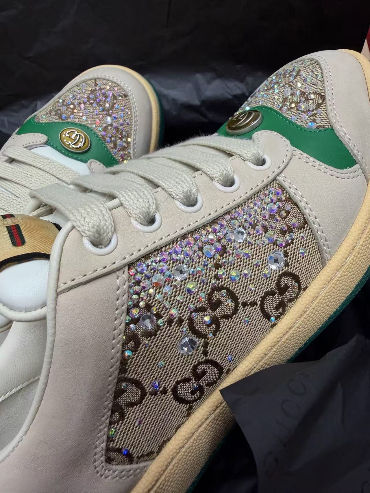 Gucci Screener Crystal GG Web Stripe Vintage Sneakers product image 4 thumbnail