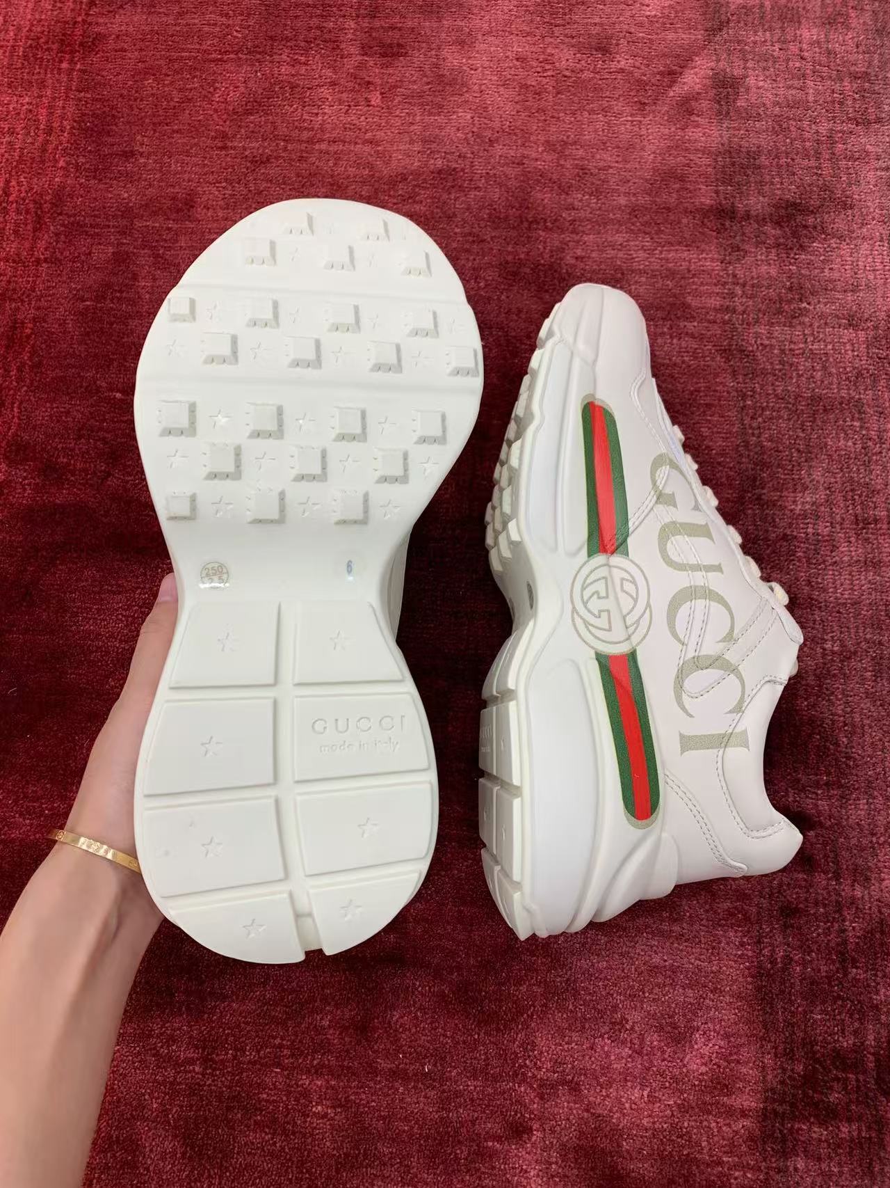 Gucci Rhyton White Leather Vintage Web Stripe Platform Sneakers product image 6 thumbnail