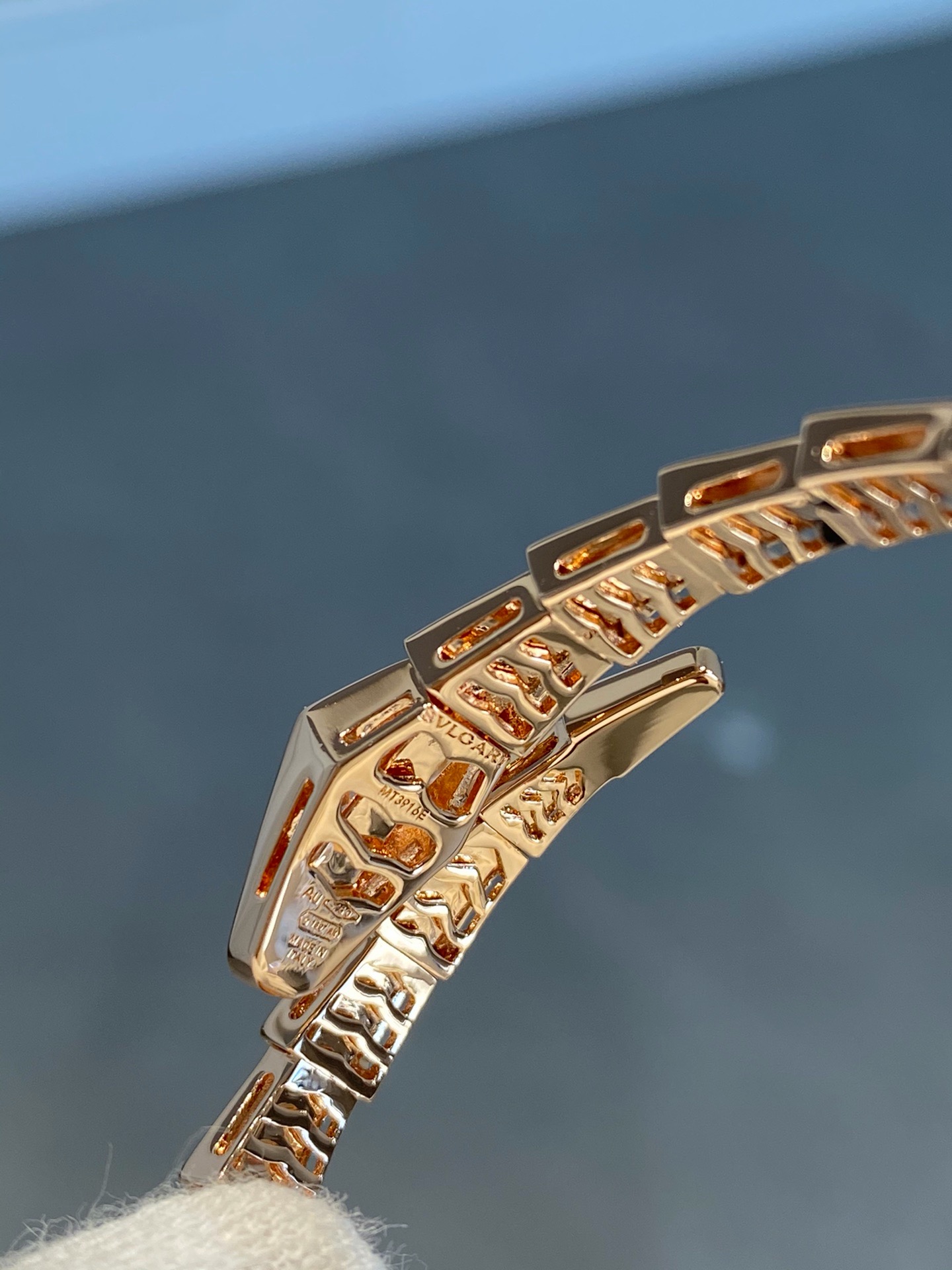 BVLGARI Serpenti Viper Rose Gold Diamond Snake Bangle Bracelet product image 4 thumbnail