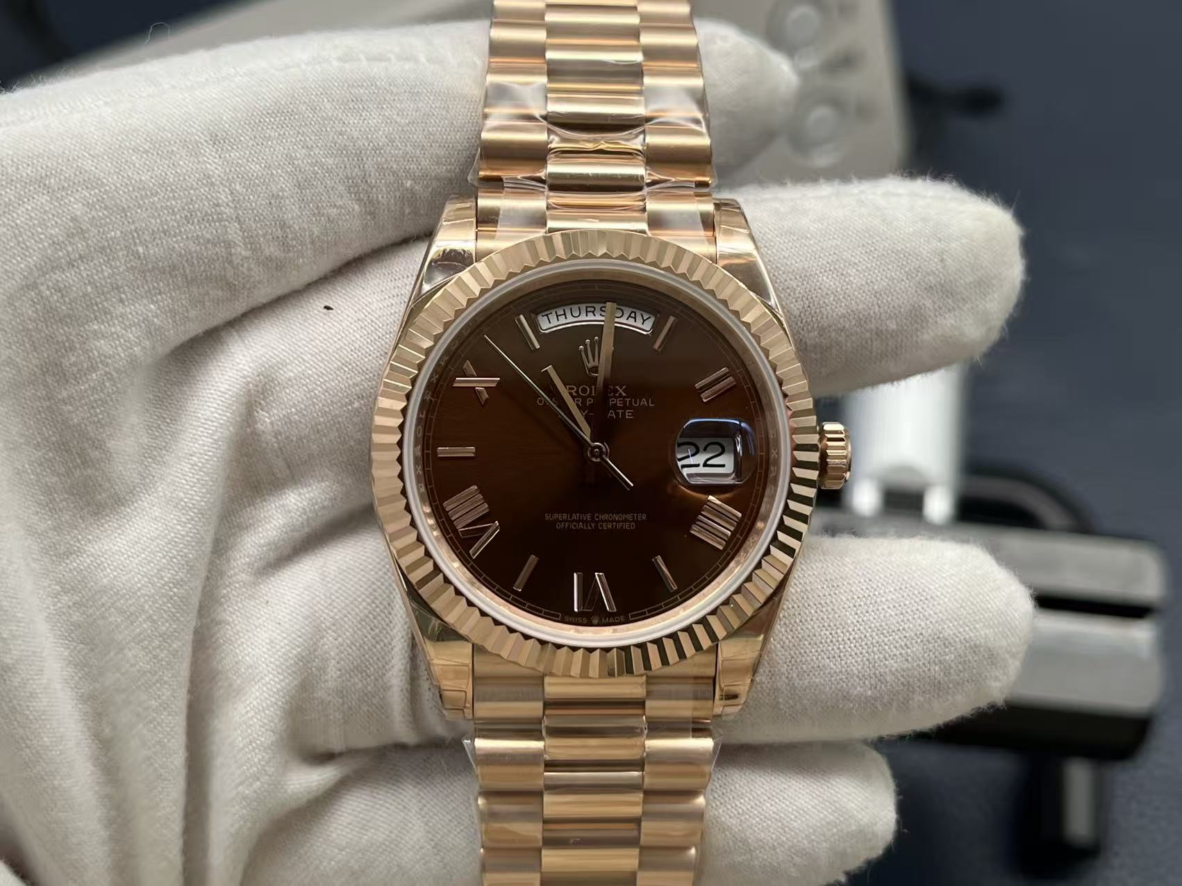 Rolex Day-Date 40mm V3 Luxury Diamond Dial Automatic Watch