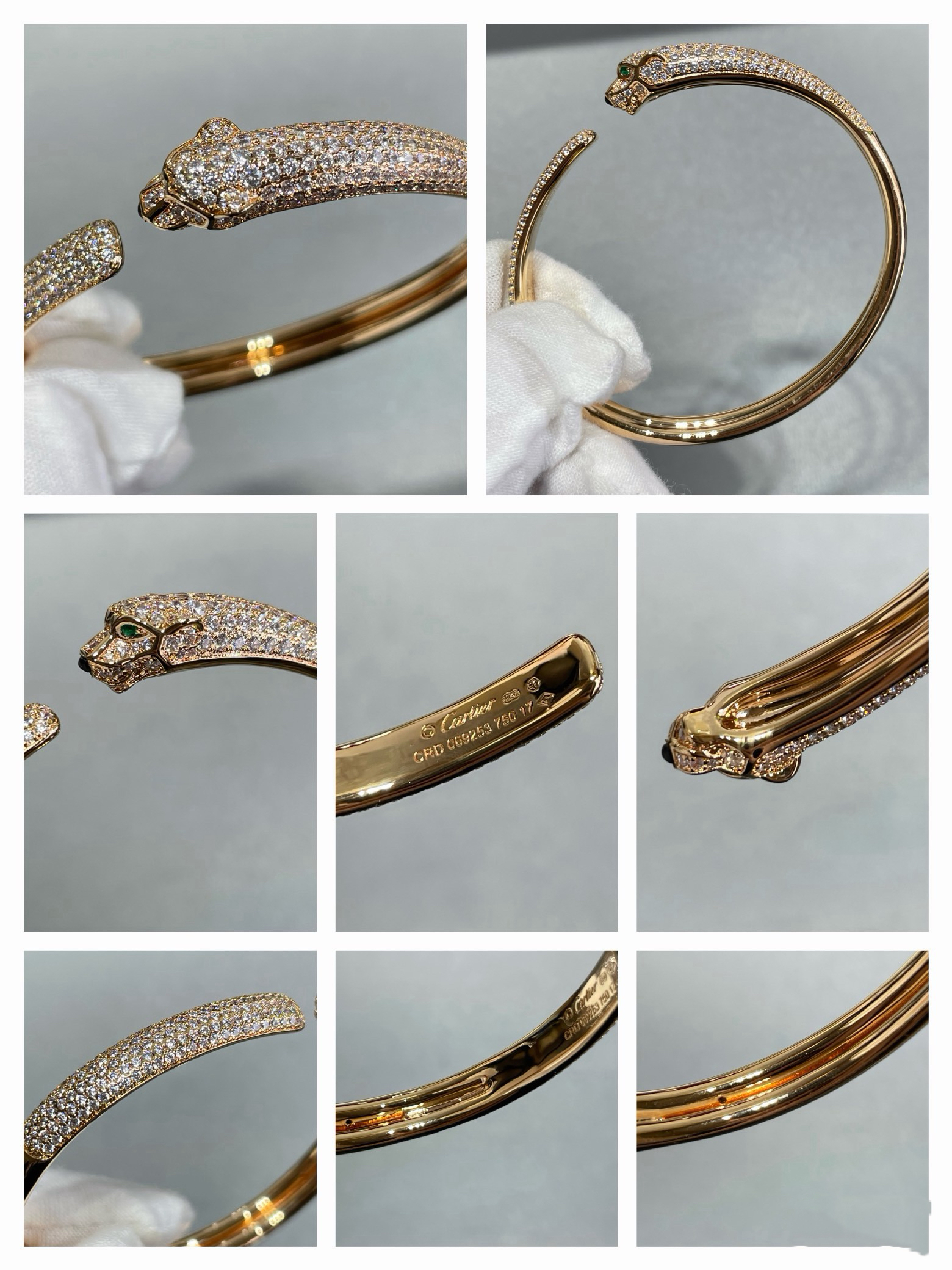 Cartier Panthère de Cartier Rose Gold Pavé Diamond Open Bangle Bracelet product image 4 thumbnail