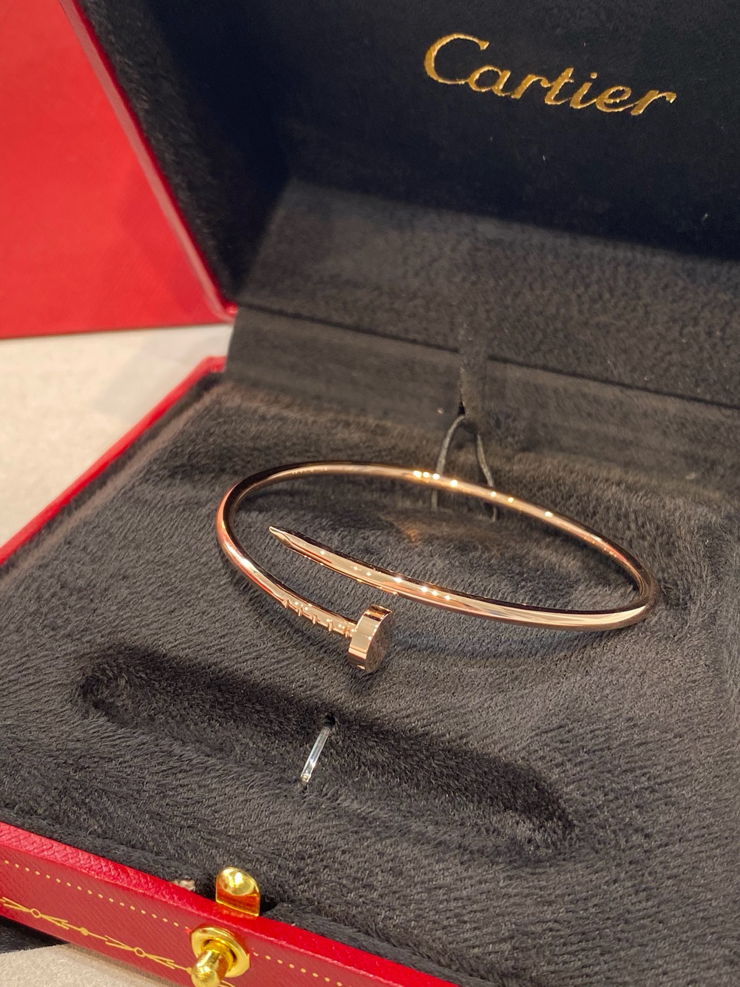 Cartier Juste un Clou 18K Rose Gold Diamond Slim Bracelet