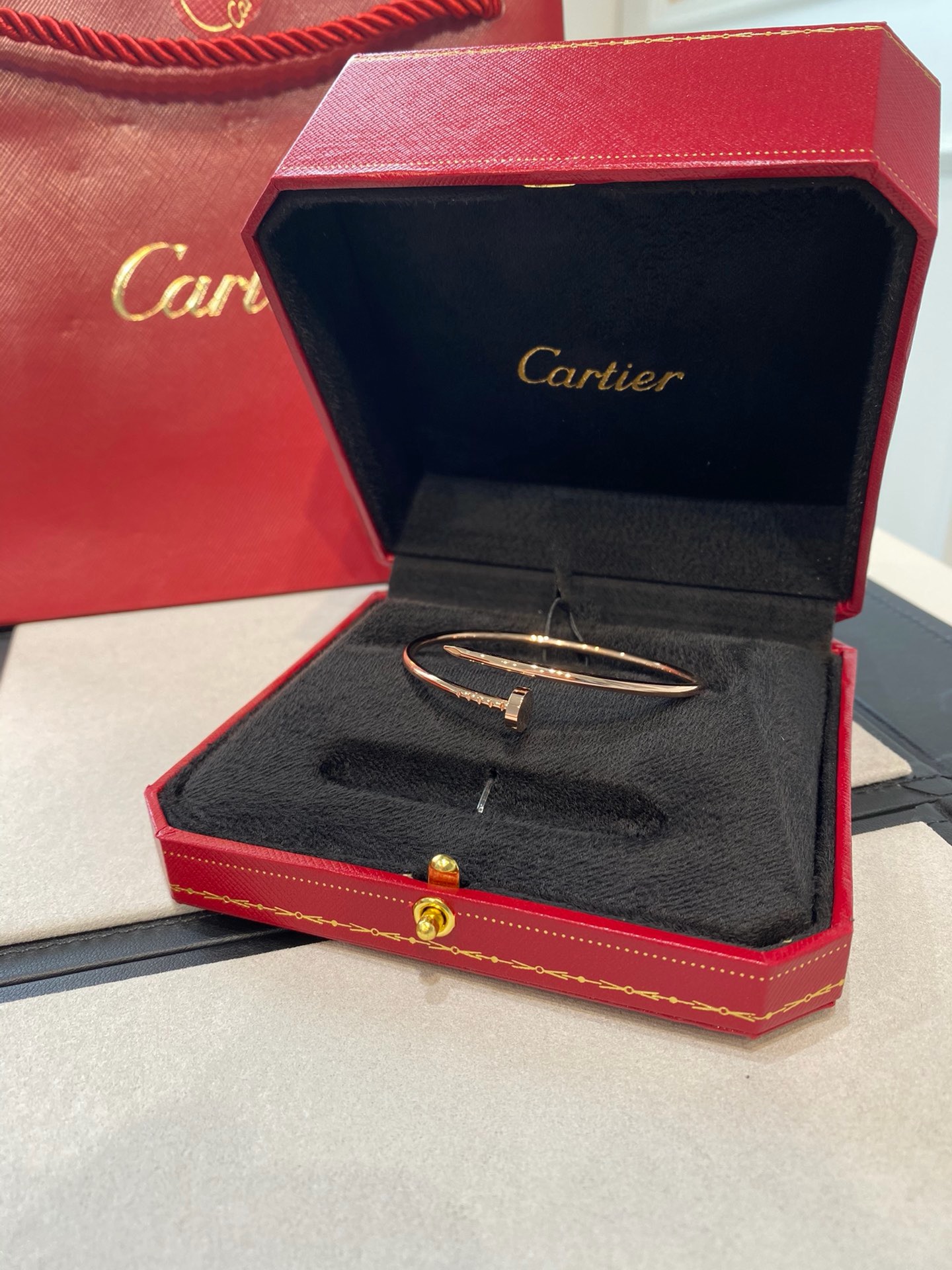 Cartier Juste un Clou 18K Rose Gold Diamond Slim Bracelet product image 2 thumbnail