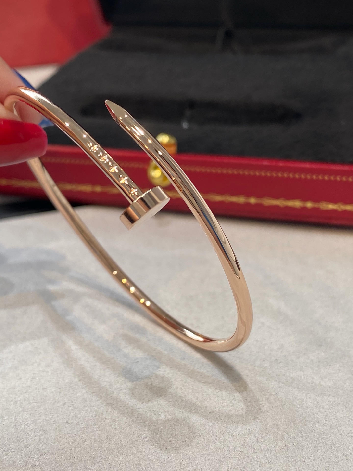 Cartier Juste un Clou 18K Rose Gold Diamond Slim Bracelet product image 4 thumbnail