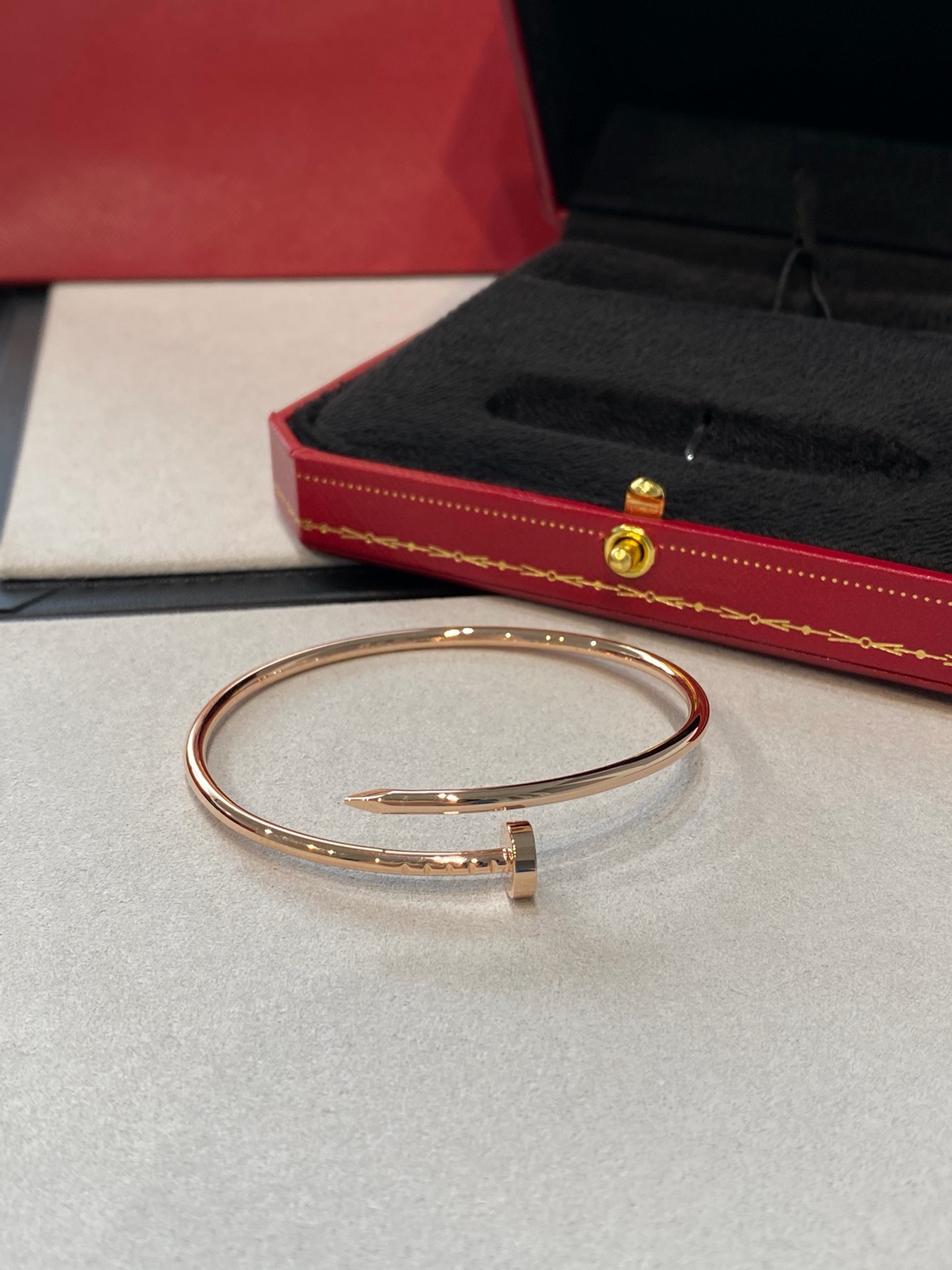 Cartier Juste un Clou 18K Rose Gold Diamond Slim Bracelet product image 5 thumbnail