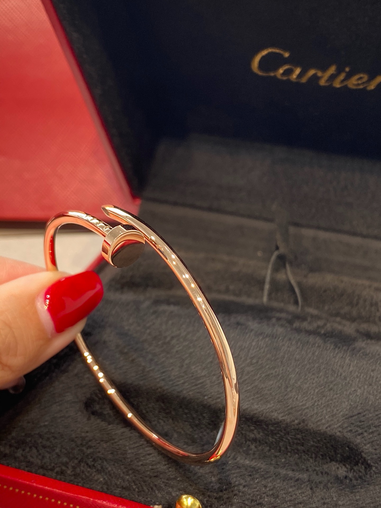 Cartier Juste un Clou 18K Rose Gold Diamond Slim Bracelet product image 6 thumbnail
