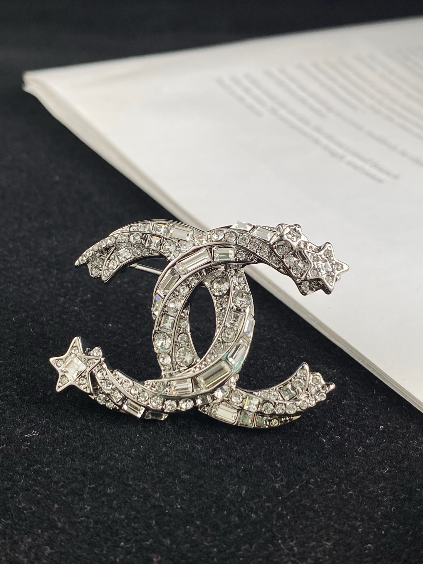 Chanel Double C Shooting Star Crystal Brooch