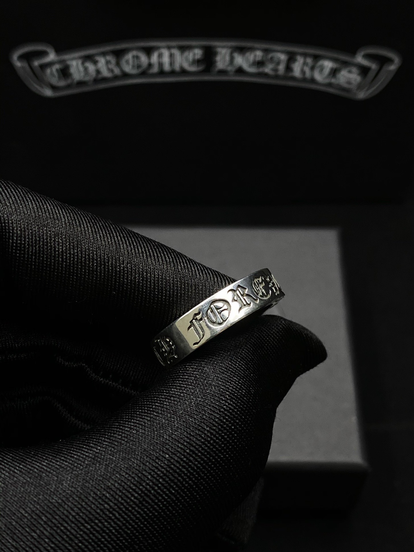 Chrome Hearts Gothic Cross Letter Silver Ring product image 5 thumbnail