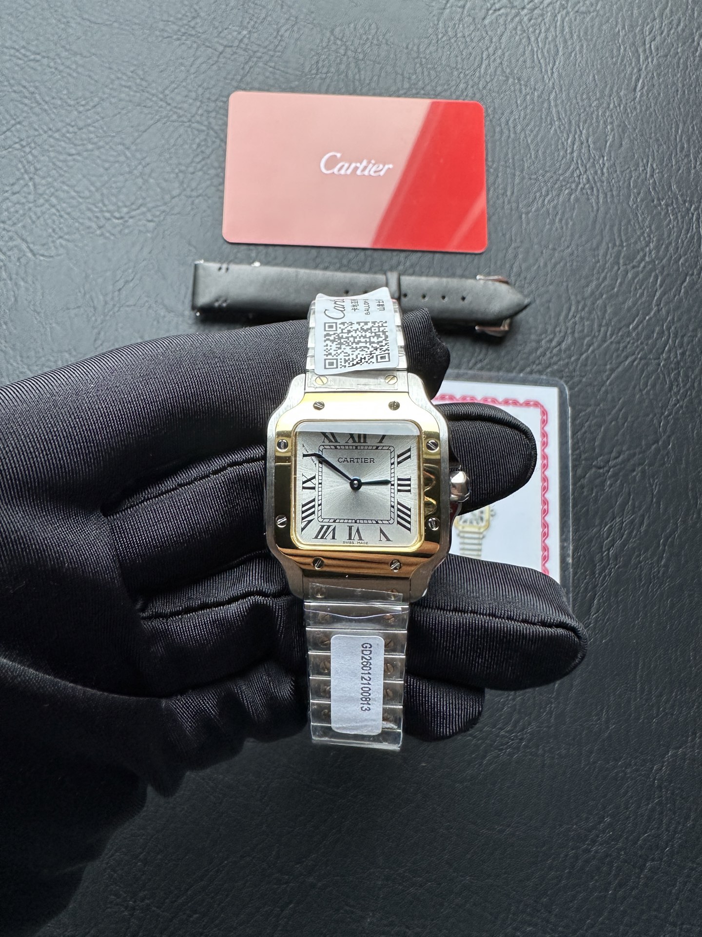 Cartier Santos W2SA0033 Women's Two-Tone Gold Plated Quartz Watch
