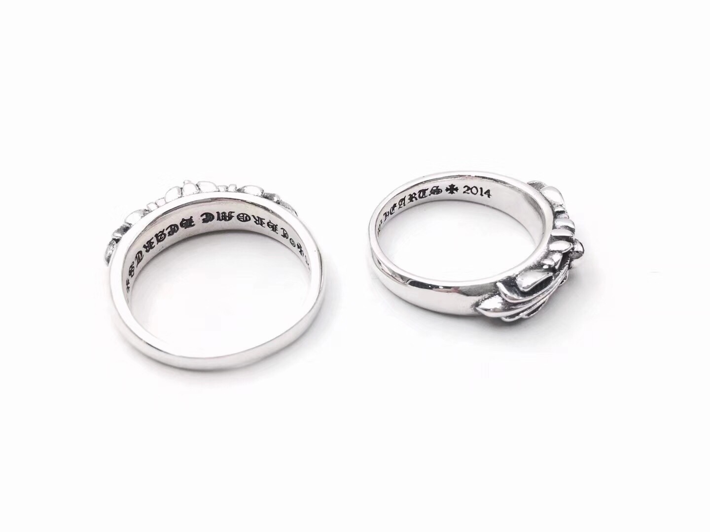 Chrome Hearts Gothic Fleur Cross Couple Silver Ring Set product image 2 thumbnail