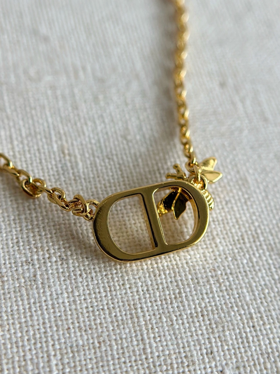 Dior Petit CD Mini Double Ring Collar Necklace product image 2 thumbnail
