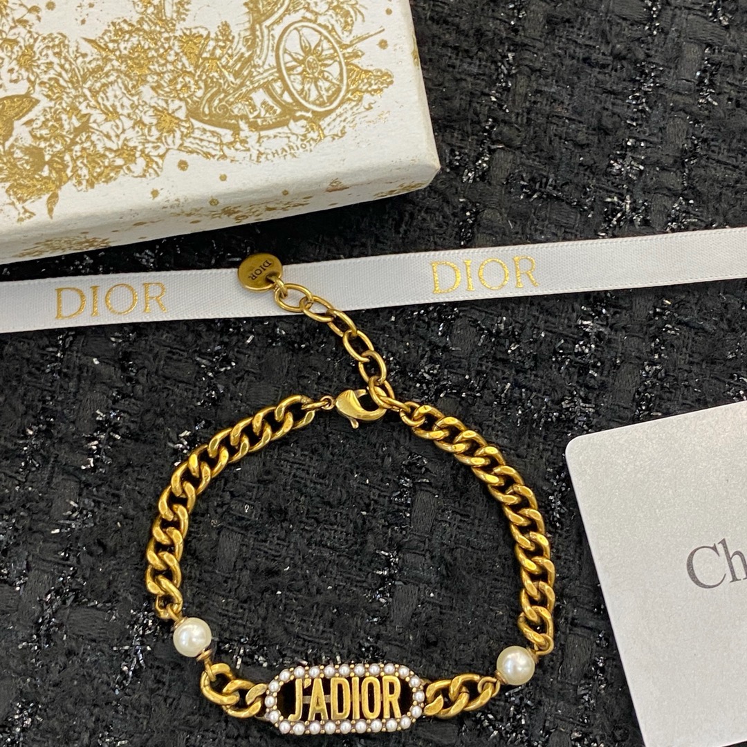Dior J'ADIOR Pearl Crystal Chain Bracelet