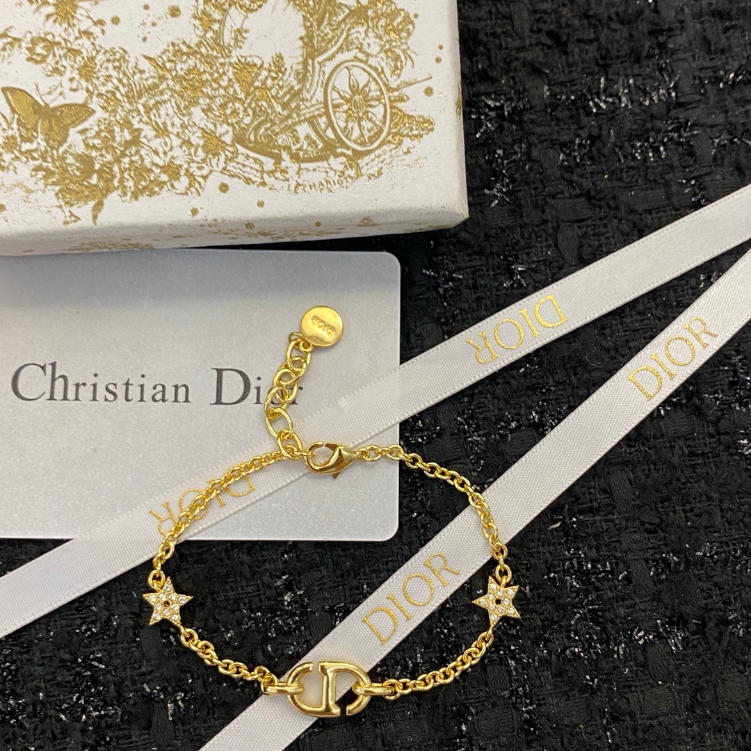 Dior Petit CD Double Star Crystal Bracelet