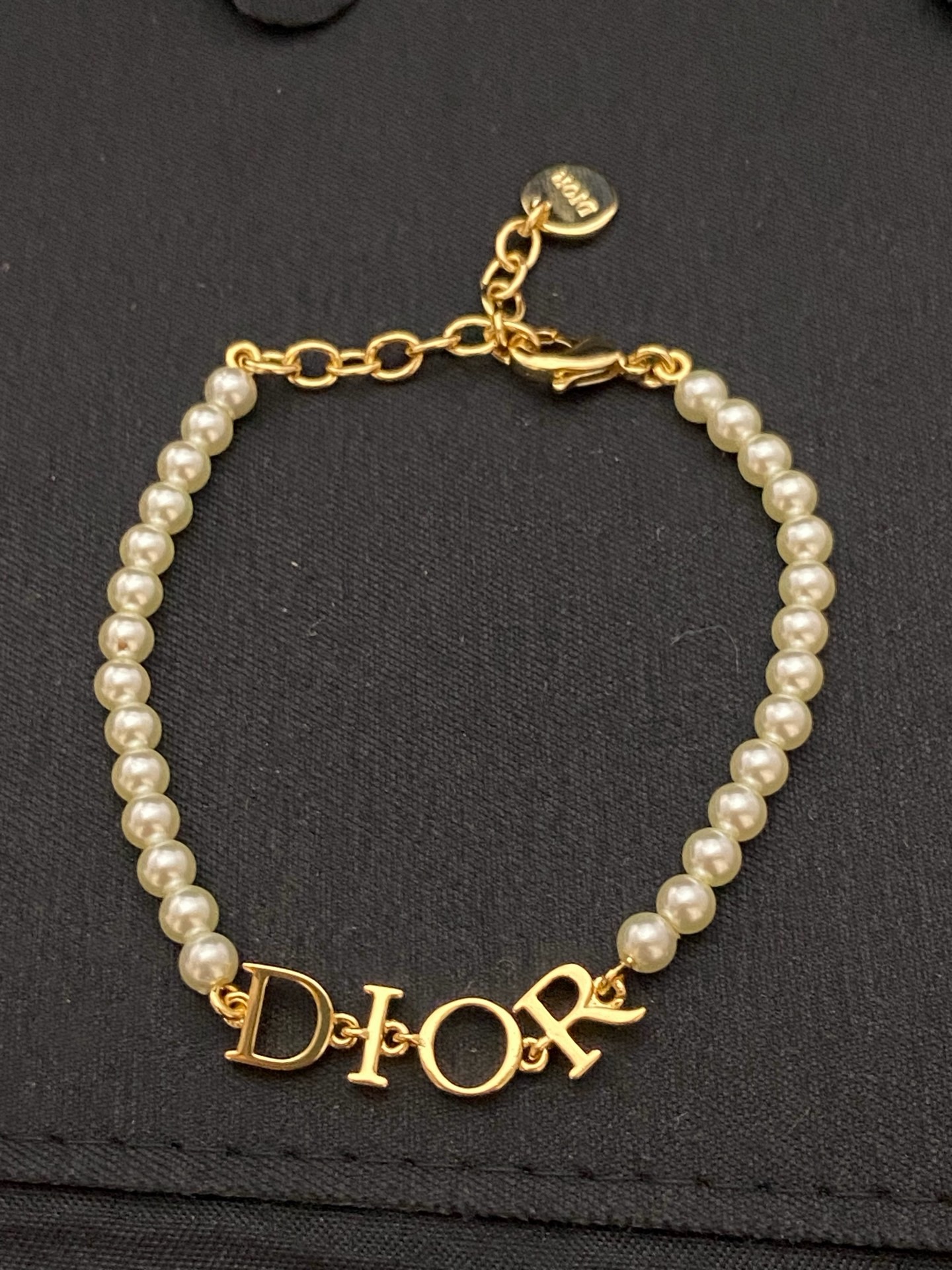Dior Classic DIOR Letter Pearl Beaded Bracelet