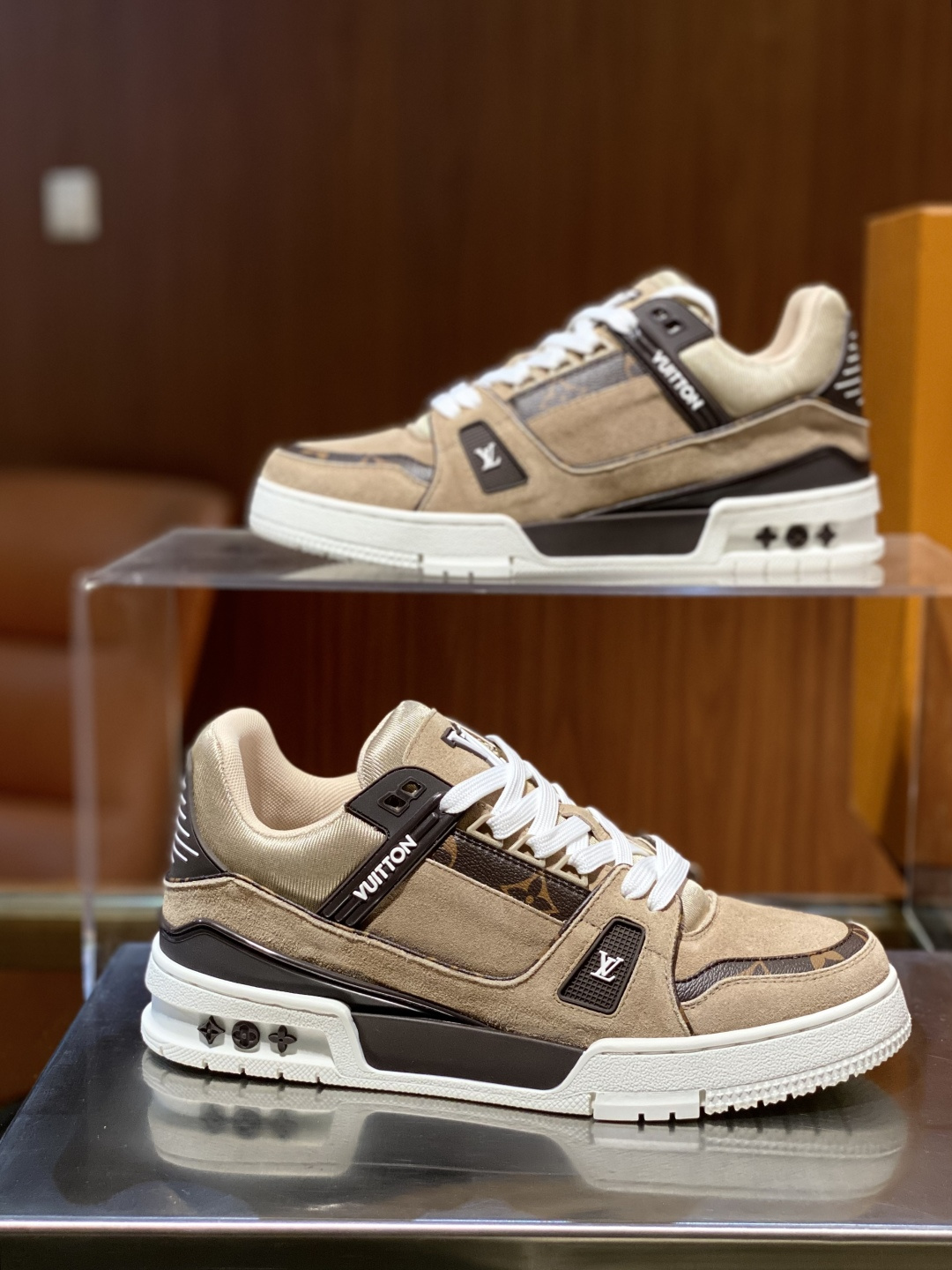 Louis Vuitton LV Trainer Men's Suede Leather Monogram Sneakers product image 2 thumbnail