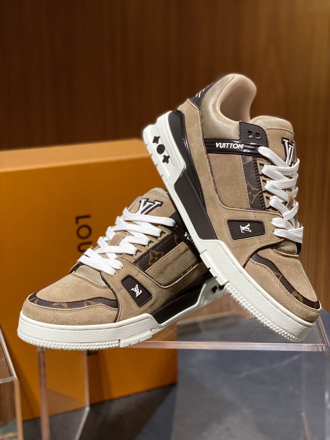 Louis Vuitton LV Trainer Men's Suede Leather Monogram Sneakers product image 3 thumbnail