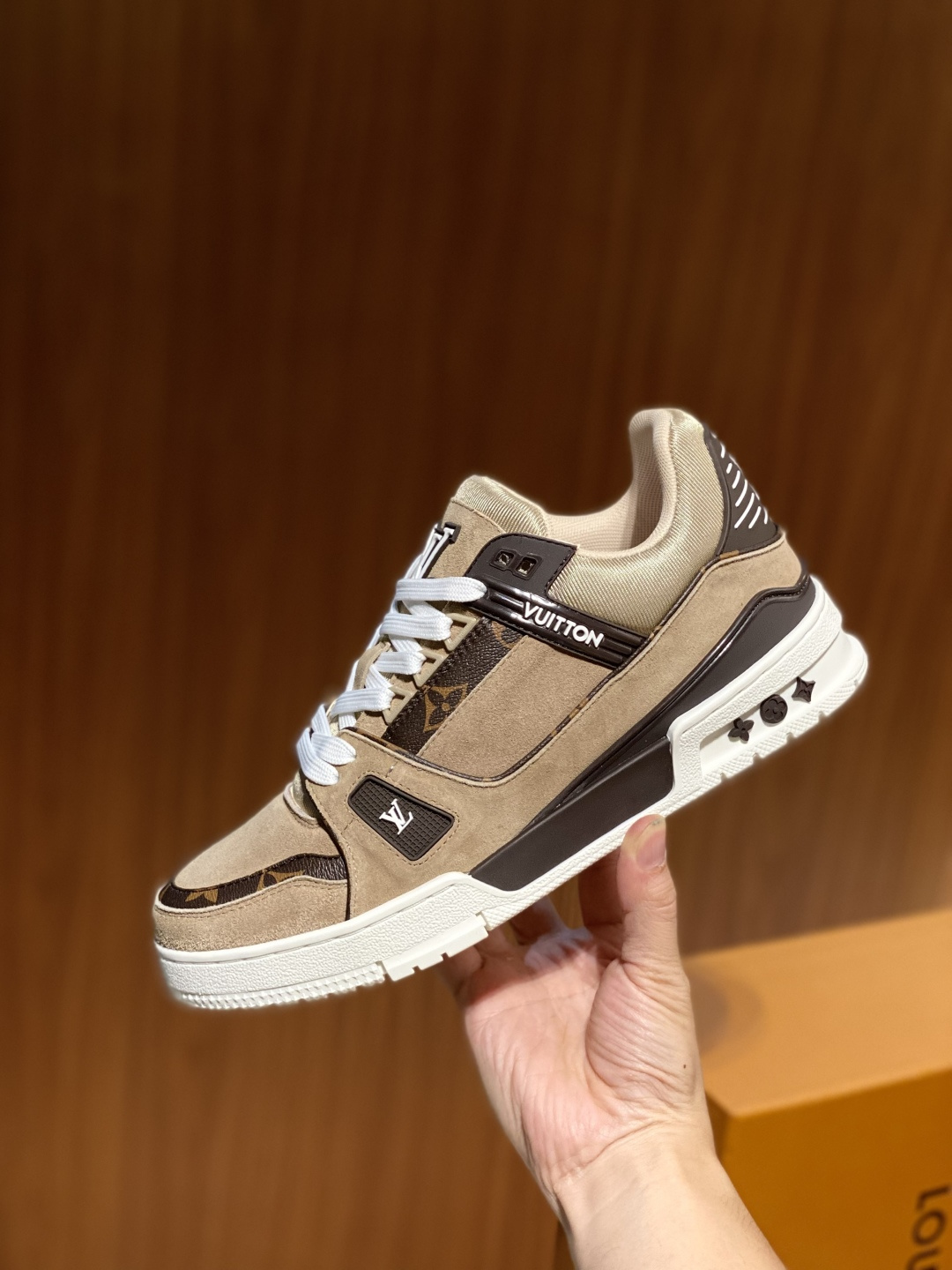Louis Vuitton LV Trainer Men's Suede Leather Monogram Sneakers product image 4 thumbnail