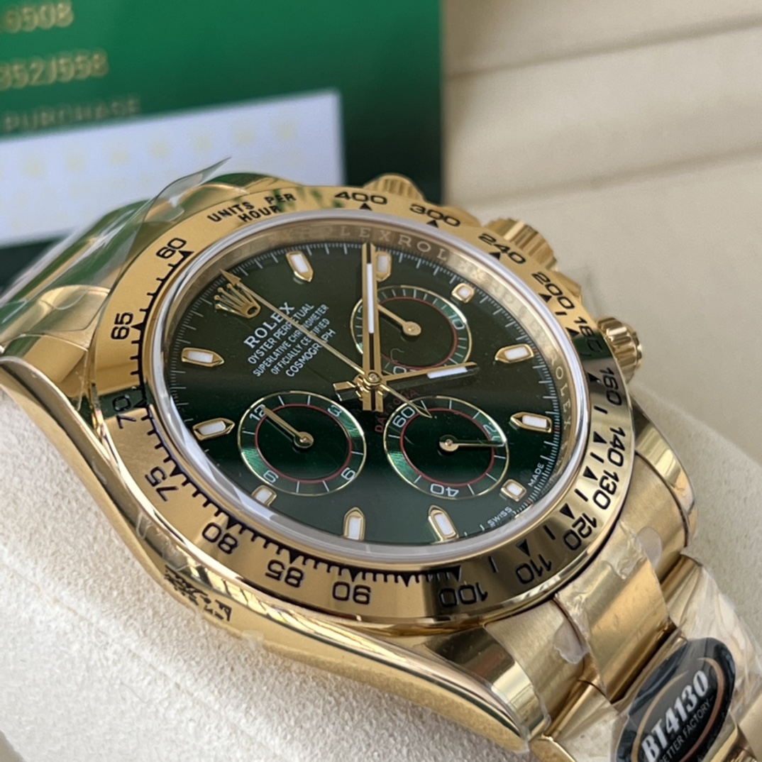 BT Factory Rolex Daytona Style Full Gold 4130 Automatic Chronograph Watch product image 2 thumbnail